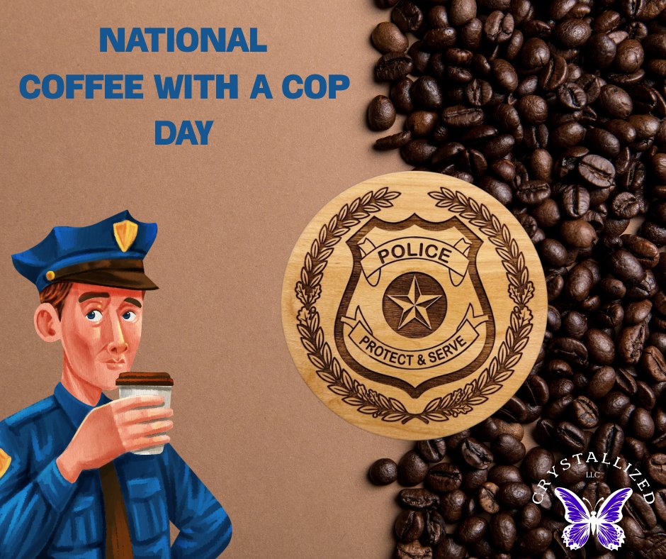 3CRYSTALLIZED's tweet photo. Happy National Coffee with a Cop Day! ☕👮♂️ Celebrate the connection with our local officers with laser engraved Police Shield 4" coasters or 8" wall decor!
Email me at crystal@3crystallized.com to place an order 💜🦋#CoffeeWithACop #LawEnforcement #LaserEngraved #PoliceDecor https://t.co/g1iveHAZDt