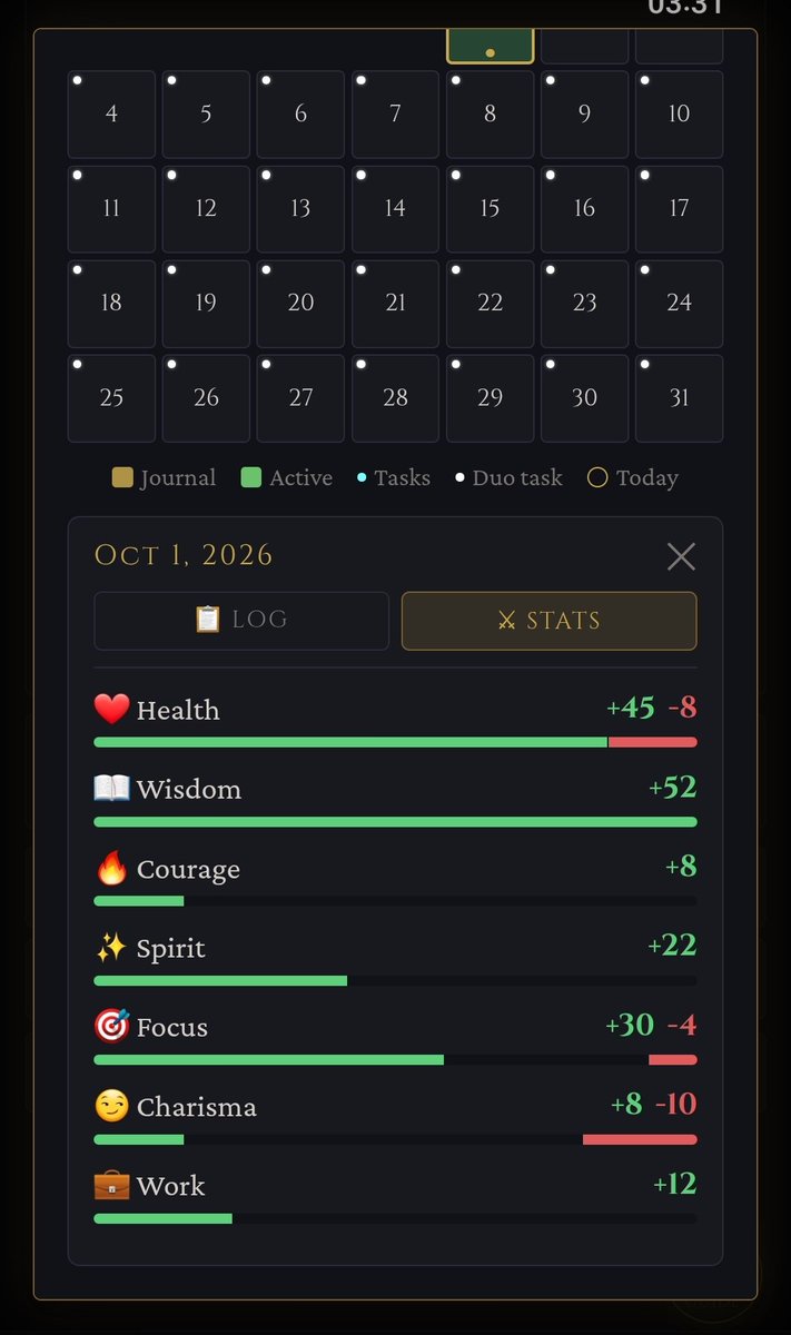 MP_Butler's tweet photo. Mirror Path IRL RPG: Action log, Shadow Work, and Tasks

I keep forgetting to do outreach. I set the task within the app and turned on the reminder notification for midnight.

Build in Public:

New refinement found, add an undo button to the task counter feature. https://t.co/uSEz7nMRW9