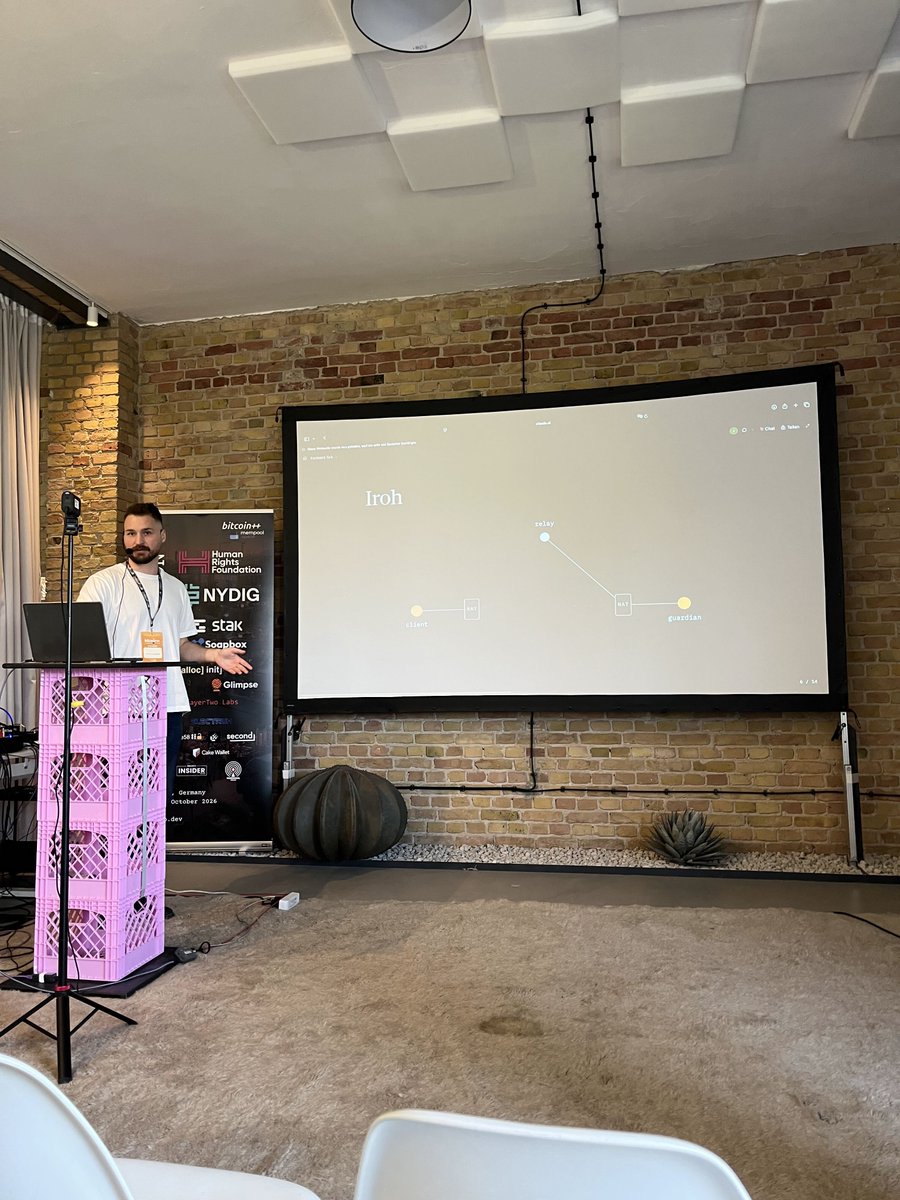 fedimint's tweet photo. Today at @btcplusplus @joschisanbtc explained all the engineering that went into Fedimint over the last years 😎

Missed it? Watch out for the recordings! https://t.co/RhtoOsDiXC