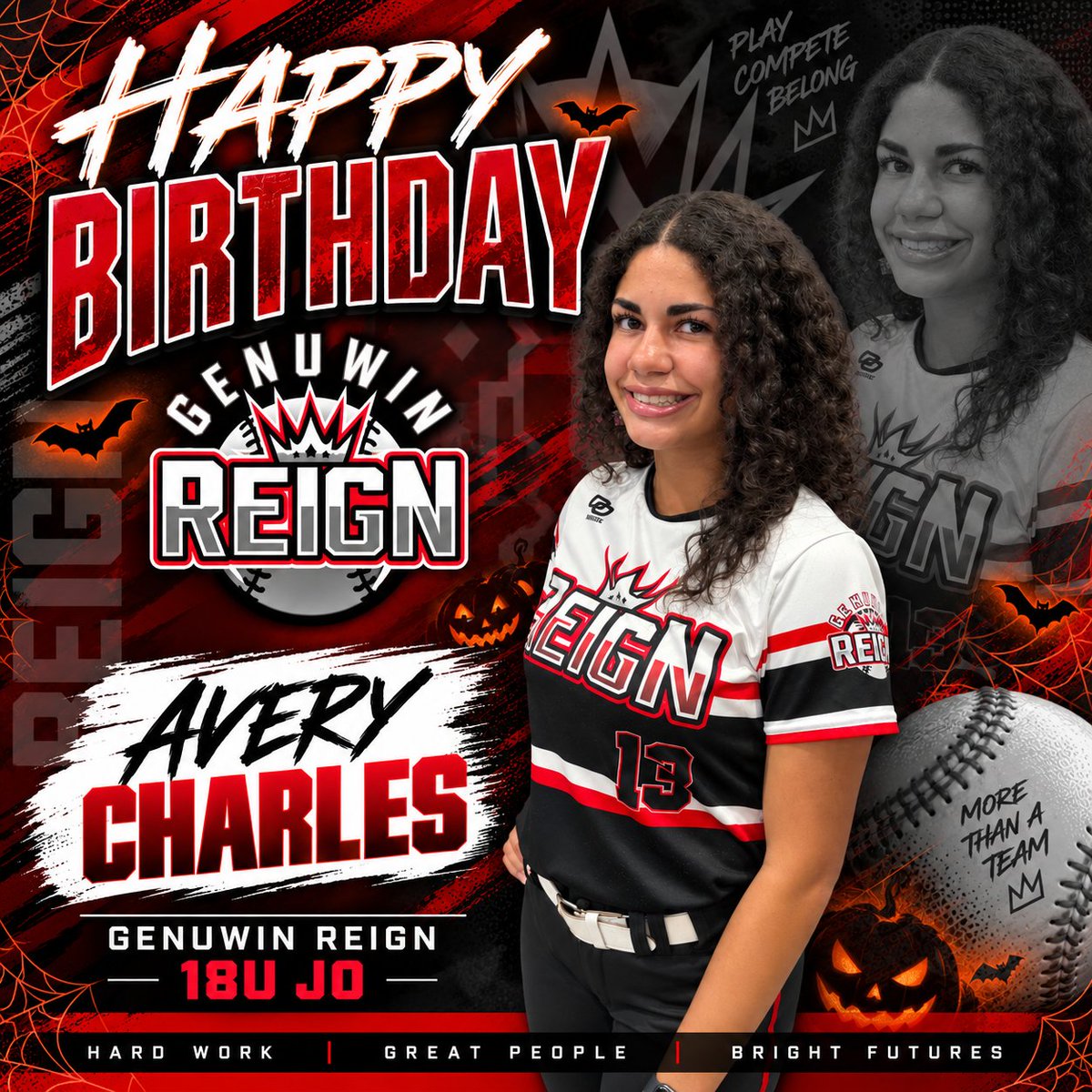 GenuWinReign's tweet photo. 🥳 HAPPY BIRTHDAY, AVERY! 🥳
Help us wish Avery Charles of Genuwin Reign 18U JO a very Happy Birthday!
❤️🥎🖤
Happy Birthday from your Genuwin Reign family! ❤️🖤🤍
#GenuwinReign #ReignFamily #18UJO #ReignFastpitch #MoreThanATeam https://t.co/fmMO4Rw7l5