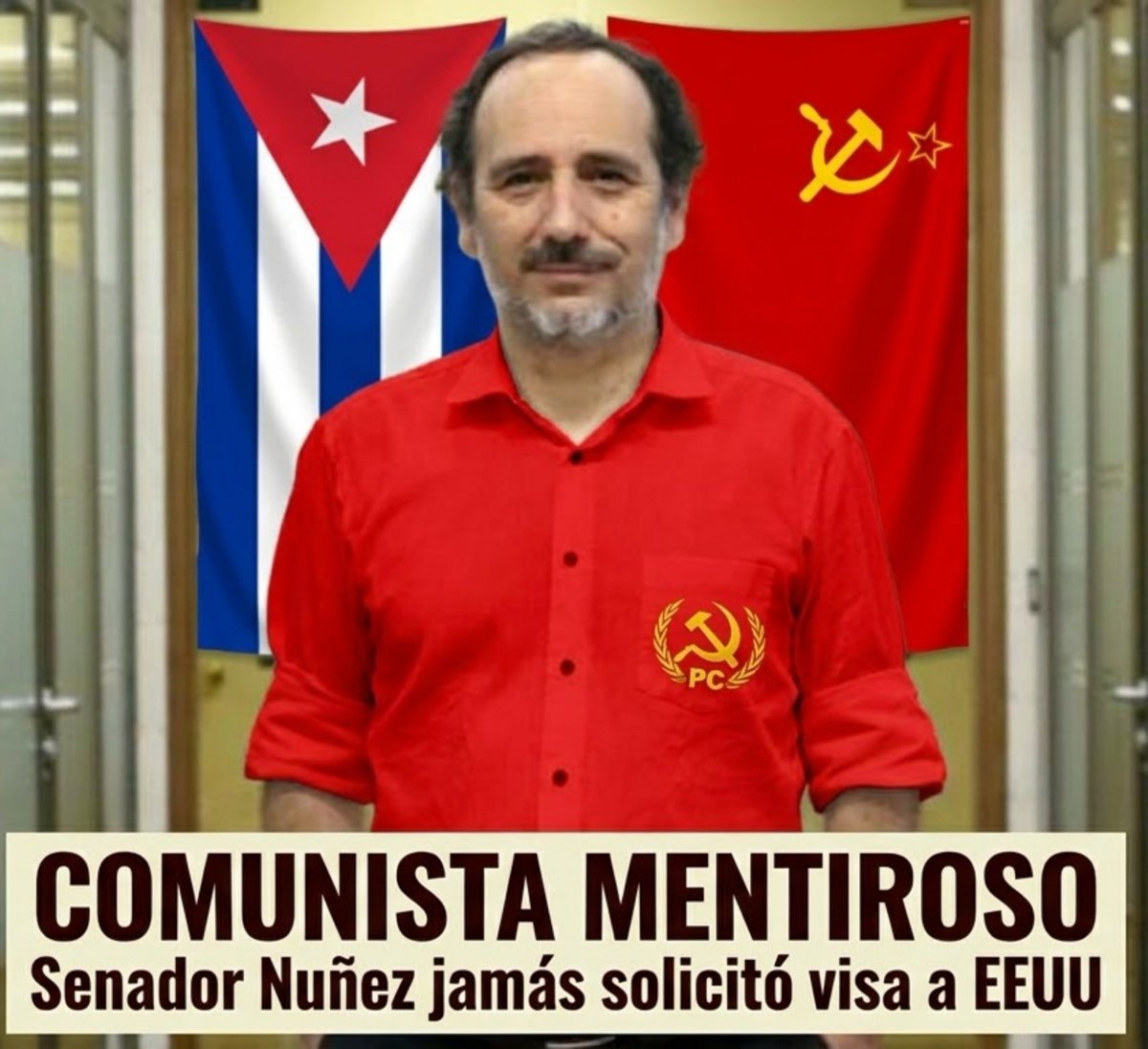 RepublicanoCh's tweet photo. Las mentiras tienen patas cortas. El comunista Nuñez NUNCA solicitó Visa a EEUU. El marxista armó revuelo en base a nada! 😡
#ProscribirAlPartidoComunista https://t.co/u9S1NwzM85