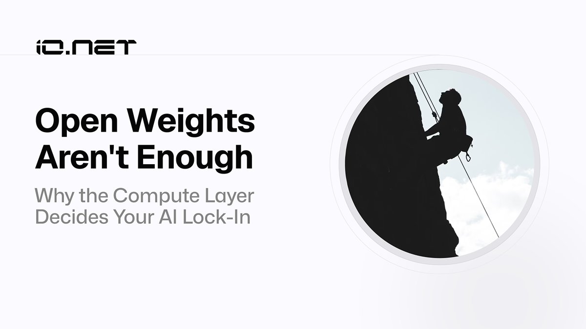 ionet's tweet photo. Open weights don't mean open infrastructure.

Run open models on hyperscaler GPUs and you're just swapping one lock-in for another.

It's the same vendor pricing, availability limits, and cost to leave.

The same 70B workload. Four GPUs. Twenty hours a day:
AWS on-demand: around $9,600 a month.
https://t.co/ZuybGWvjv9: $3,576 a month.

Open models and open compute is what https://t.co/ZuybGWvjv9 was built for.