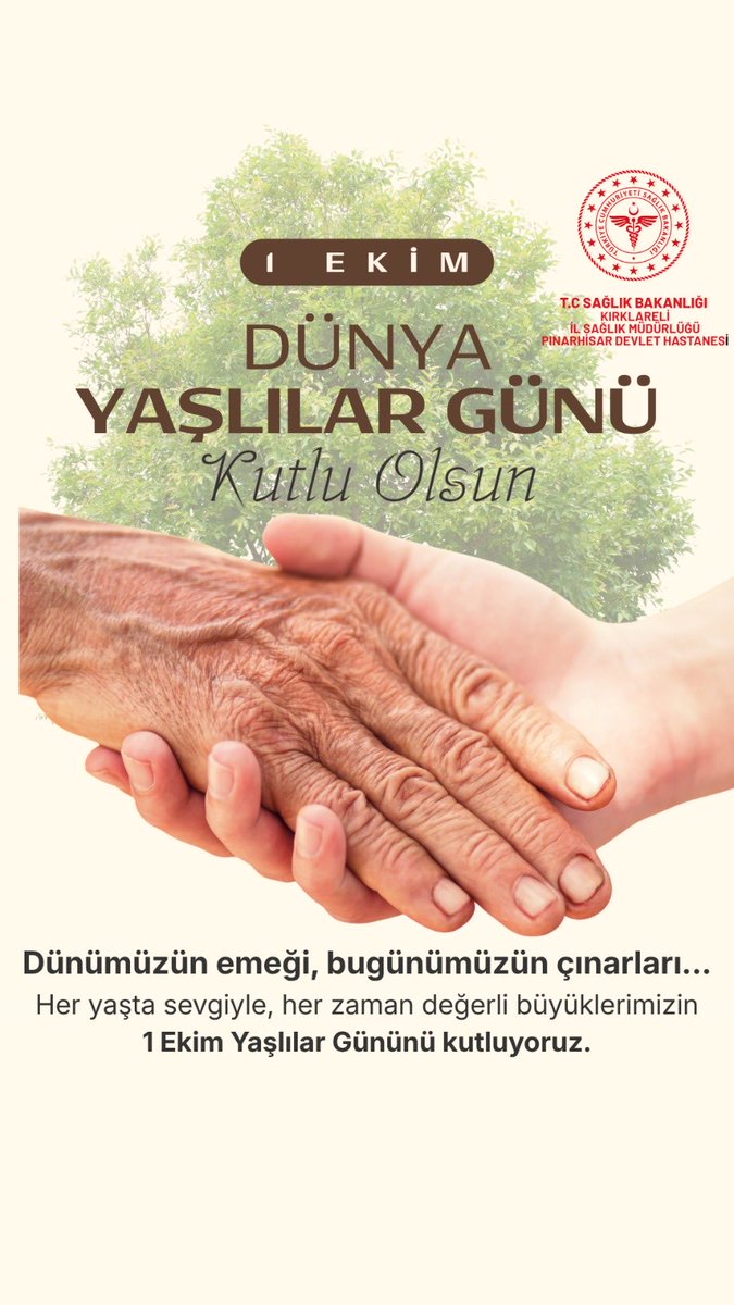 PinarhisarDhs's tweet photo. Dünümüzün emeği, bugünümüzün çınarları… 
Her yaşta sevgiyle, her zaman değerli büyüklerimizin 1 Ekim Dünya Yaşlılar gününü kutluyoruz. https://t.co/4D9HxXAaIZ