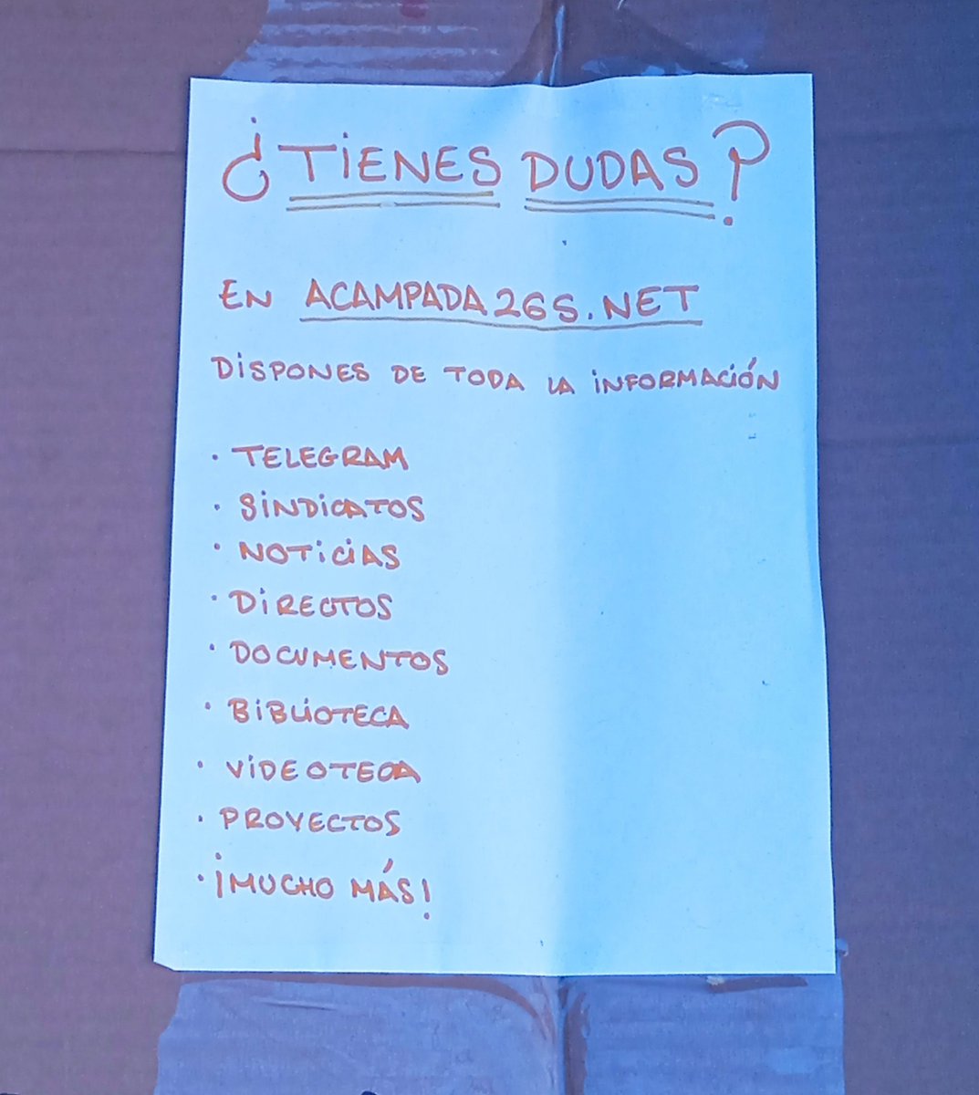 pancartera's tweet photo. Información de utilidad #AcampadaSol https://t.co/sE21QjqWDH
