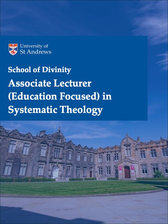 MadisonPierce's tweet photo. We (@divinitysta) are hiring in systematic theology! The role is at .8 FTE for two years, covering for a staff member during a grant. (Since it is .8 FTE, only those with the right to work in the UK should apply.) https://t.co/8EA7YqH3Vc