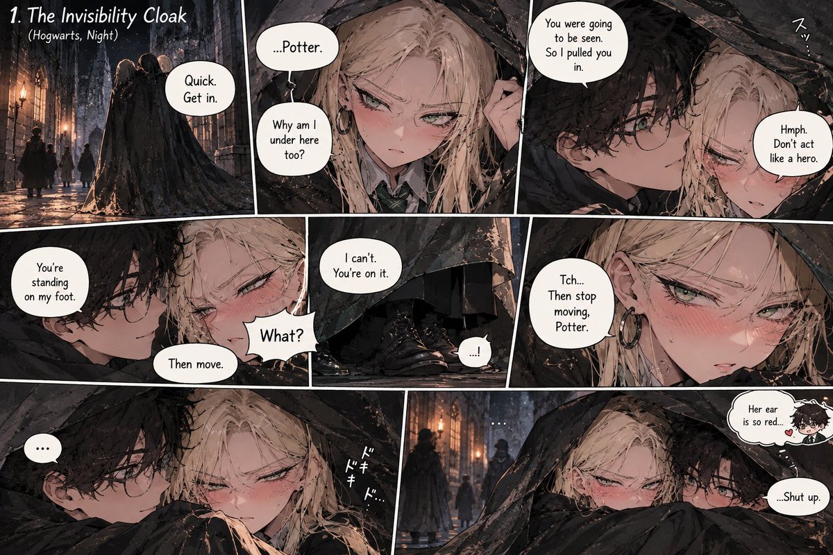 YeongukC's tweet photo. one invisibility cloak. absolutely zero personal space.
Malfoy is handling this perfectly normally. obviously. 💚
#Malfoid #FemDraco https://t.co/E1Cc0IwGA9