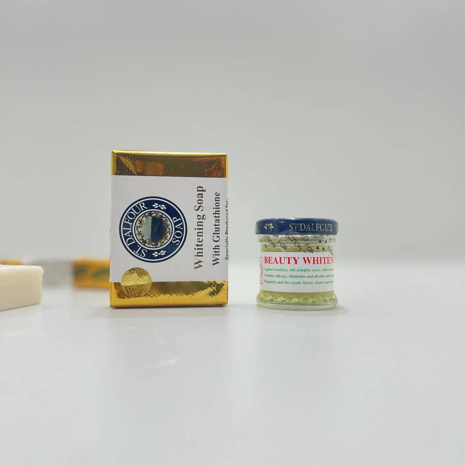 NikoRapper's tweet photo. St. Dalfour Skin Set

St. Dalfour whitening set includes Glutathione Whitening Soap and Beauty Whitening Cream. Helps brighten skin, reduce dark spots, melasma, freckles, and acne marks. Use sunscreen during the day. Offer price: 17. Delivery: https://t.co/GezHlewAwL