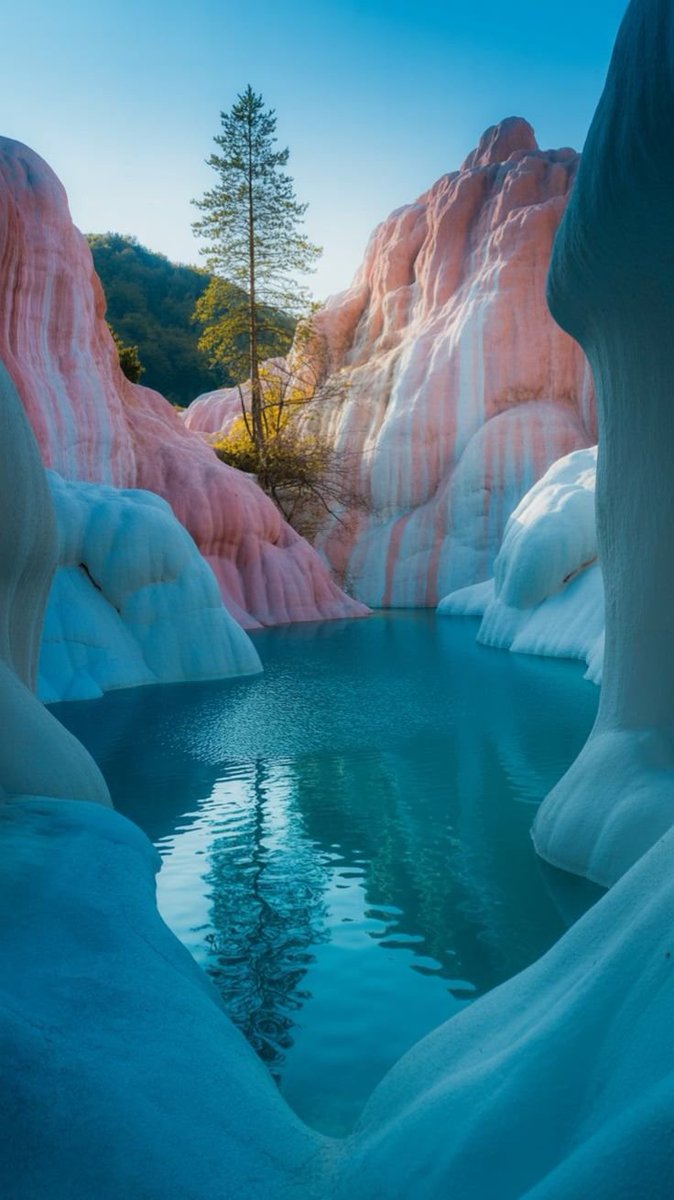 NatureDailyHQ's tweet photo. Nature is the ultimate artist, and this is its masterpiece. 🏔️✨ https://t.co/0OApEnRfsI