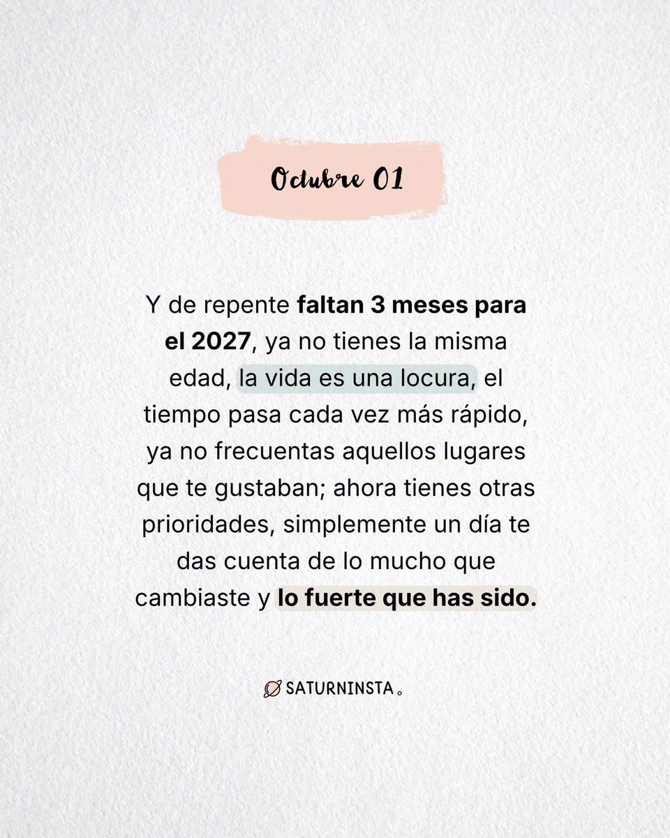 saturninsta's tweet photo. Octubre llegó y, sin darnos cuenta, ya estamos a 3 meses de terminar el año. 🥹✨

Que estos últimos meses del año nos encuentren agradecidos por todo lo vivido y orgullosos de todo lo que hemos superado. 🫶🏻✨ https://t.co/zy5hwxOP2u