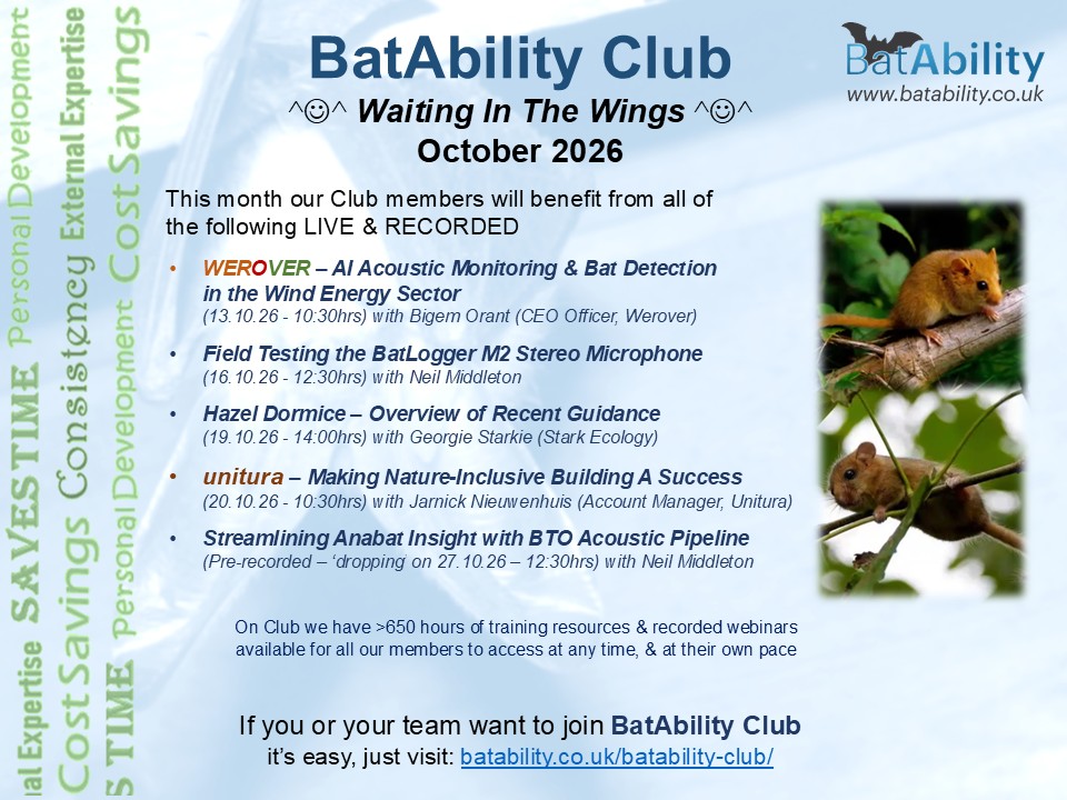 BatAbility's tweet photo. ^o^ Waiting In The Wings - Oct 2026 ^o^ 
\o/🙂Listen to Aileen's excellent 'Talking Club' podcast: https://t.co/ygLeXJoRMp
Find out more about the huge (>650hrs) &amp; accessible training resource BatAbility Club is &amp; 'signing up' yourself/your business here: https://t.co/S7FYXqfZ0F https://t.co/RbxOohKw72