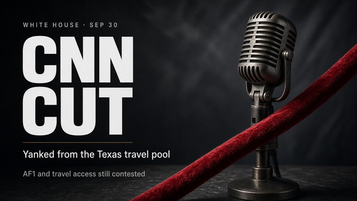 GuntherEagleman's tweet photo. LOL! FAKE NEWS CNN JUST GOT BUMPED OFF THE TEXAS TRIP.

Late Wednesday the White House pulled CNN from the press pool covering Trump's swing through Denton and Durant. CNN was on the rotation to cover it, and by Thursday's guidance they were gone.

A federal judge already blocked the White House from banning CNN, MSNOW and Politico from the White House grounds. Air Force One and the travel pool are a different fight, and the White House just used that opening.

I have zero sympathy for a network that spent years lying about this President. 

Sitting in the press pool is a privilege, and CNN burned through that privilege a long time ago.