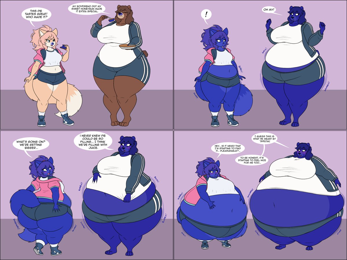 LJcaffie_'s tweet photo. A commission drawn for JAMFH of their OCs becoming big blueberries after eating a suspicious blueberry pie. 💙 https://t.co/eWkGmXaSHo