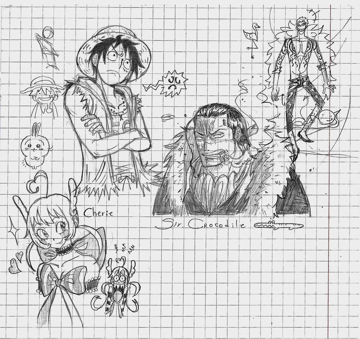 Idiot696969696's tweet photo. first time using the scanner wiht my new fancy hp printer with my drawings from class #ONEPIECE〜 https://t.co/g9URVHfc5c