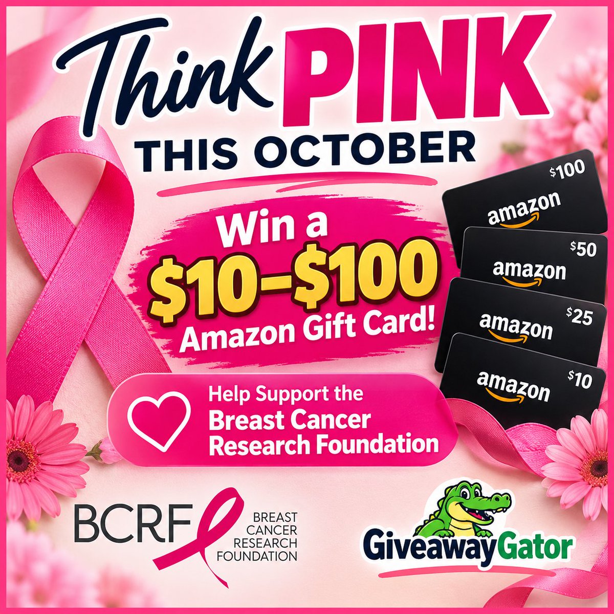 AmericasMemLane's tweet photo. October is all about PINK — and this giveaway comes with a good cause behind it.

Enter for your chance to win a $10–$100 Amazon eGift Card while helping support the Breast Cancer Research Foundation.

One winner will receive an Amazon eGift Card valued from $10 up to $100, and the promotion is helping raise funds for breast cancer research.

The giveaway is open to U.S. residents age 18+ and ends October 31, 2026 at 11:59 PM ET.

Enter here:
https://t.co/Mexuu1xcjv
Please share this one with your friends and family. A giveaway is fun, but supporting breast cancer research makes this one especially worthwhile.