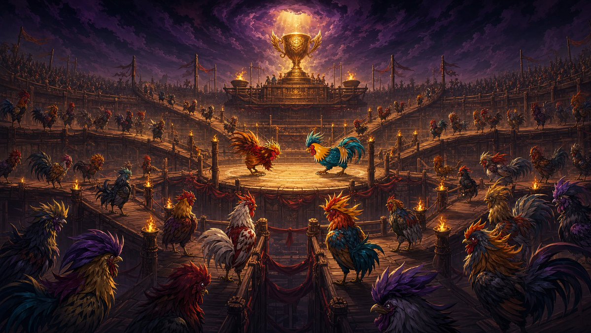 PlayChickenSaga's tweet photo. First light ☀️-> HIGH NOON 🌤️ -> Last Stand 🌒

We're already at the second arc of Season 4. A few more weeks until the Grand Finals. 🏆

Prizes not only include $COCK but also 50% of $RON received from Ronin's Proof of Distribution. 

@PlayChickenSaga now: https://t.co/v32unow8hR
