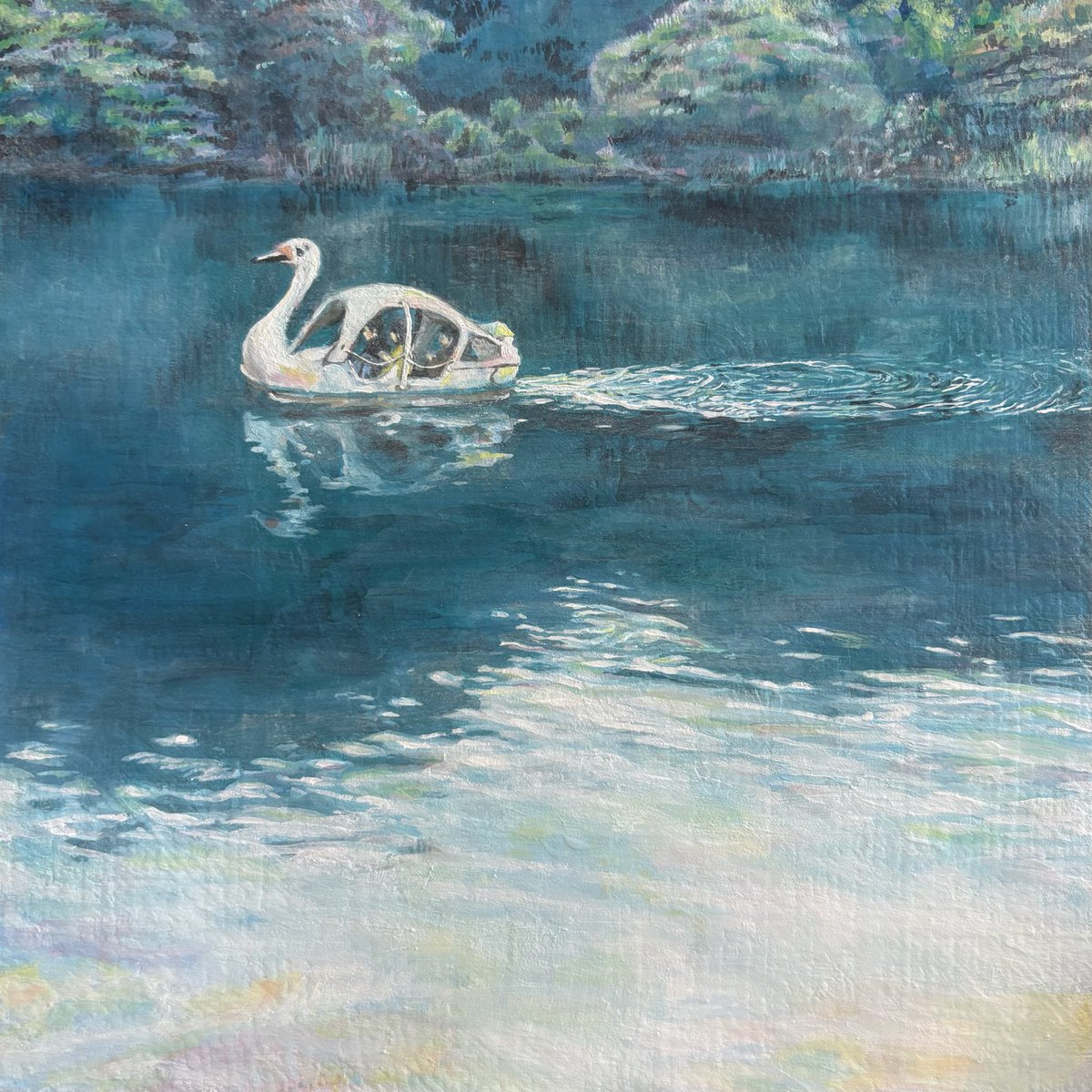ri210057's tweet photo. Swan Boat https://t.co/kNij8588oD