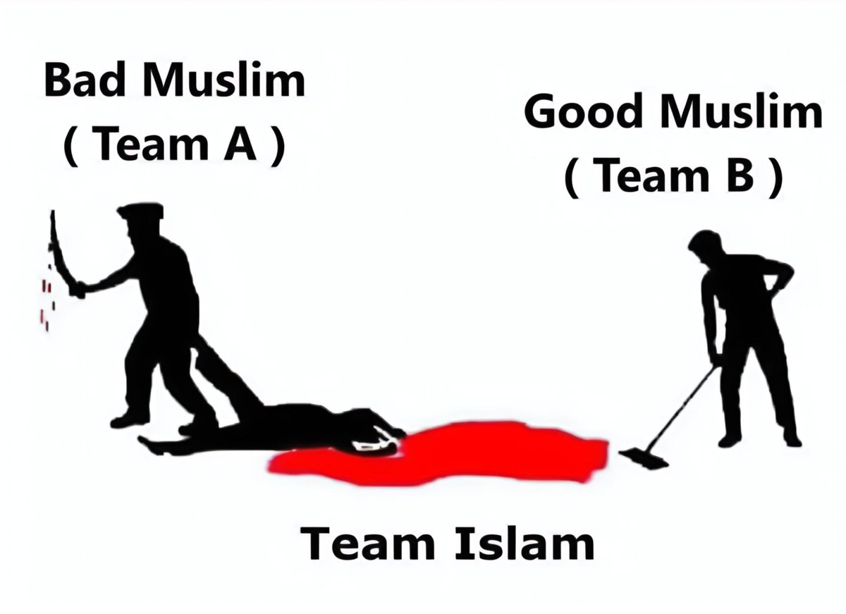 Imdead108_ybc's tweet photo. Team A:- hijacks a plane with 174 people screaming Allahu Akbar. 

Team B :- says it's a “false flag” and Islamophobia. 

Same team, different job. https://t.co/MRzV2cASdC