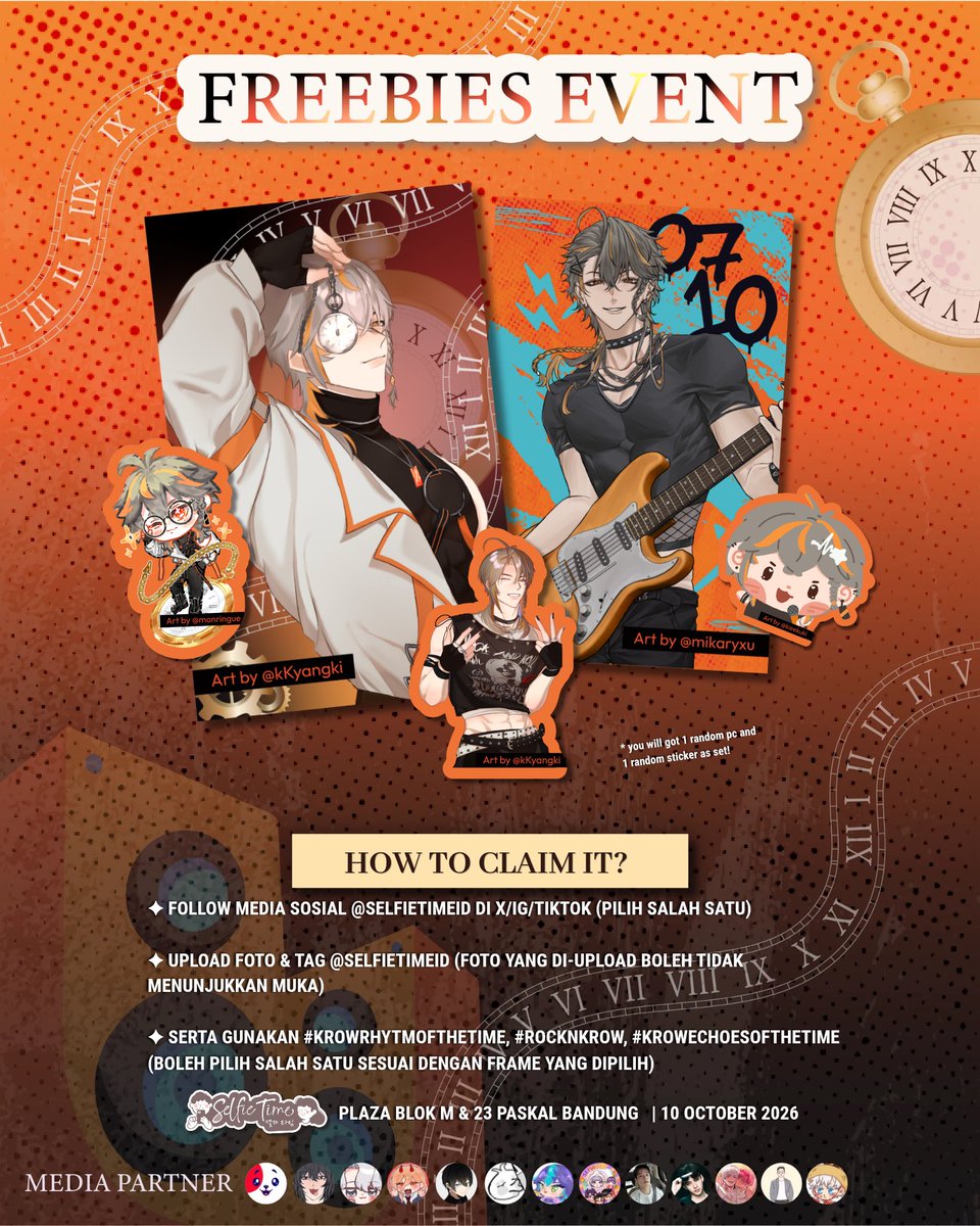 Kieekuki's tweet photo. ⏳🎸 KROW RHYTHM OF THE TIME 🎸 ⏳

#KROWTHORNES Birthday &amp; 3rd Anniversary photoframe Event by @Kieekuki @bimagopal @jwesung 

📍@selfietimeid
🗓️ 2 October - 15 October 2026

Snap your moment, use the hastag! 
#KROWRHYTHMOFTHETIME
#ROCKNKROW
#KROWECHOESOFTHETIME https://t.co/207QTNXIyR