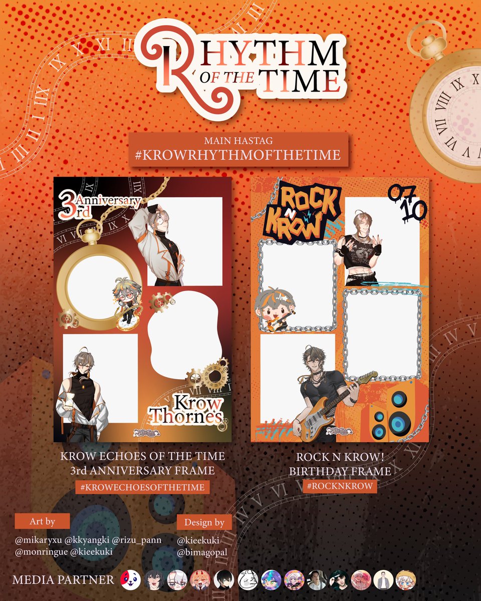Kieekuki's tweet photo. ⏳🎸 KROW RHYTHM OF THE TIME 🎸 ⏳

#KROWTHORNES Birthday &amp; 3rd Anniversary photoframe Event by @Kieekuki @bimagopal @jwesung 

📍@selfietimeid
🗓️ 2 October - 15 October 2026

Snap your moment, use the hastag! 
#KROWRHYTHMOFTHETIME
#ROCKNKROW
#KROWECHOESOFTHETIME https://t.co/207QTNXIyR