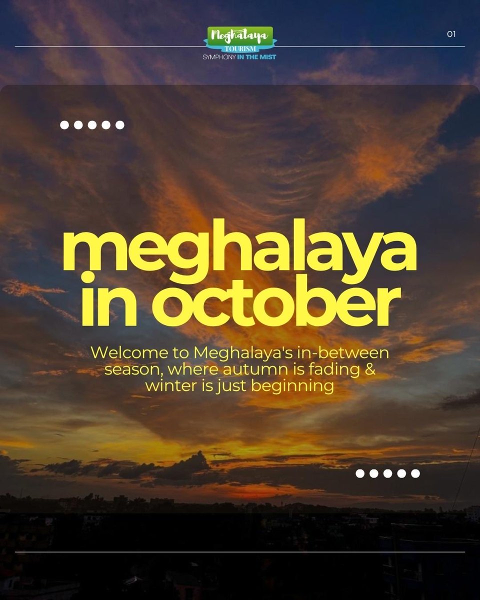 meghtourism's tweet photo. POV: Meghalaya is slowly switching from monsoon mode to winter mode and October is the in-between 🌧️➡️🧥
Prepare for occasional showers and the first hints of winter. Pack light layers, keep a rain jacket handy, and leave room for a little spontaneity! 

#MeghalayaTourism https://t.co/78066D75R2