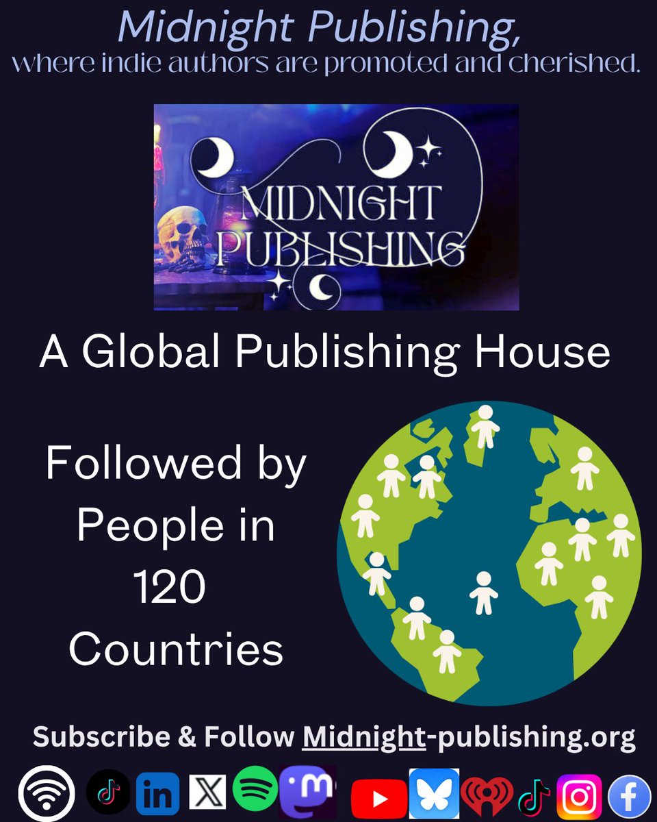 Marybrotherton's tweet photo. Midnight Publishing, where #indieauthors are promoted and cherished, is a #global #publishinghouse, followed by people in 120 countries.
If you are one of those people, leave a comment and mention your country. We'd love to acknowledge you! https://t.co/geef5U7UVE