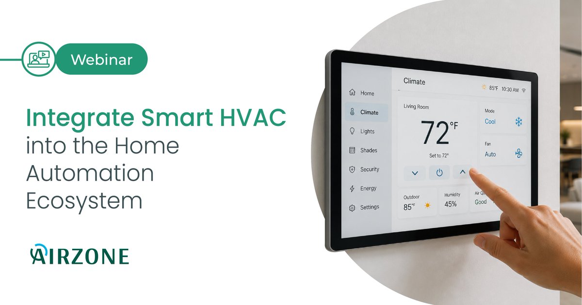 AirzoneControl's tweet photo. 🎓 Missed our #HVAC home automation integration webinar? Watch the recording now.

If you couldn't join us live, the full session is available on demand👉 https://t.co/4ufwsPc10x https://t.co/9bZ5h7m75n