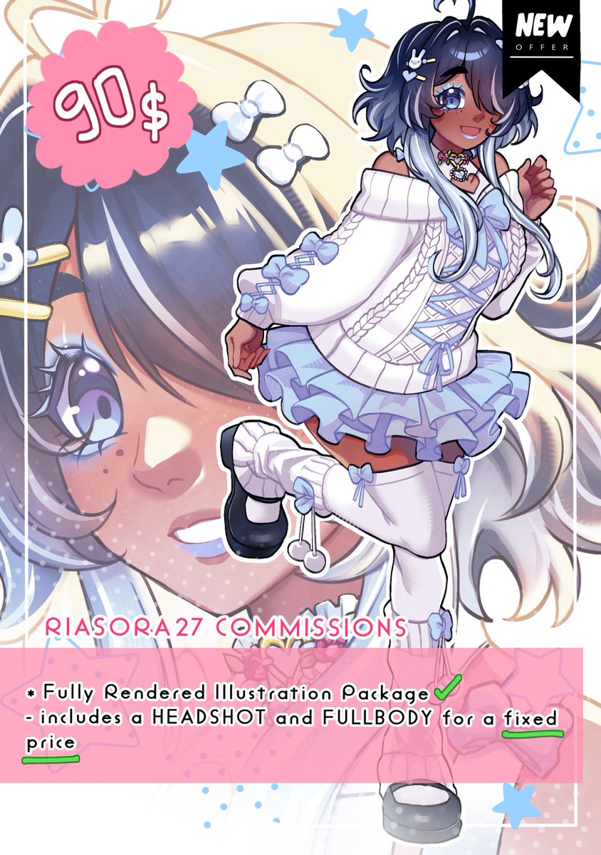 riasora27_alt's tweet photo. ✦COMMS OPEN!✦
Funds are low again my sweets so I will be opening on both VGen and Kofi (5 slots) for the following services!!
New offers are also in the works so stay tune!! 💖✨

Shares are appreciated!! 
VGen: https://t.co/J3KJwFlRGf
Kofi: https://t.co/OgBrf75jNk
#VgenComm https://t.co/mE3WP7lIsz