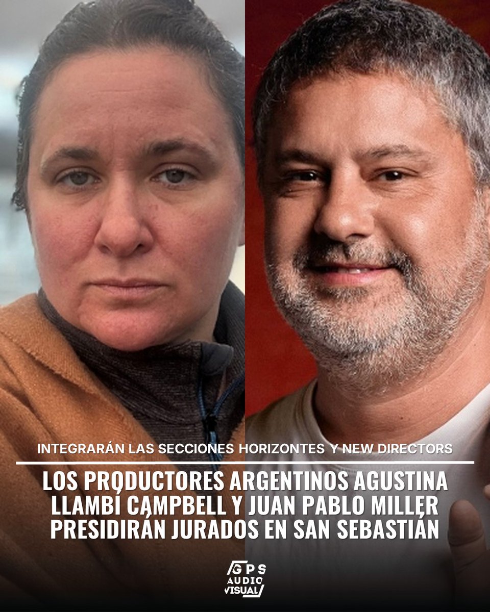 MuvitAbi's tweet photo. Photo shared by Julia Montesoro on September 4, 2026, tagging San Sebastián Festival, La Unión de los Ríos, Juanpa Miller, Agus Llaca, and Tarea Fina Cine. Argentine producers Agustina Llambí Campbell and Juan Pablo Miller will chair juries at San https://t.co/p8i5LjedY4