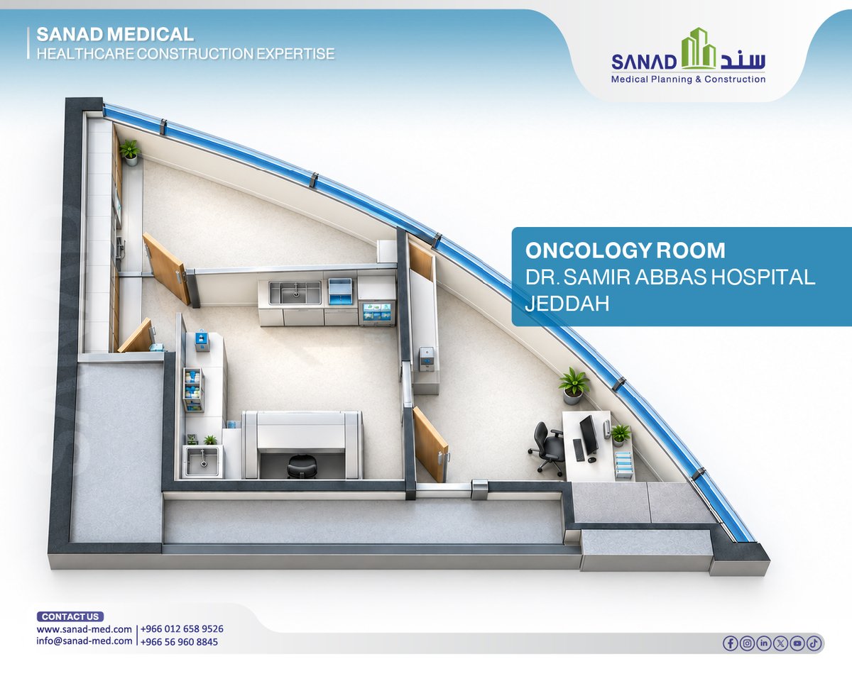 Sanad_Medical's tweet photo. مشروع جديد تنفذه شركة #سند الطبية Sanad Medical
#ONCOLOGY ROOM | Dr. Samir Abbas Hospital
نبدأ تحدياً جديدًا لمدة 40 يوماً لتنفيذ أعمال غرفة Oncology في #مستشفى_الدكتور_سمير_عباس.
#SanadMedical #IsolationRooms #IVDepartment #MedicalFitOut #HealthcareConstruction https://t.co/ED44uRryQf
