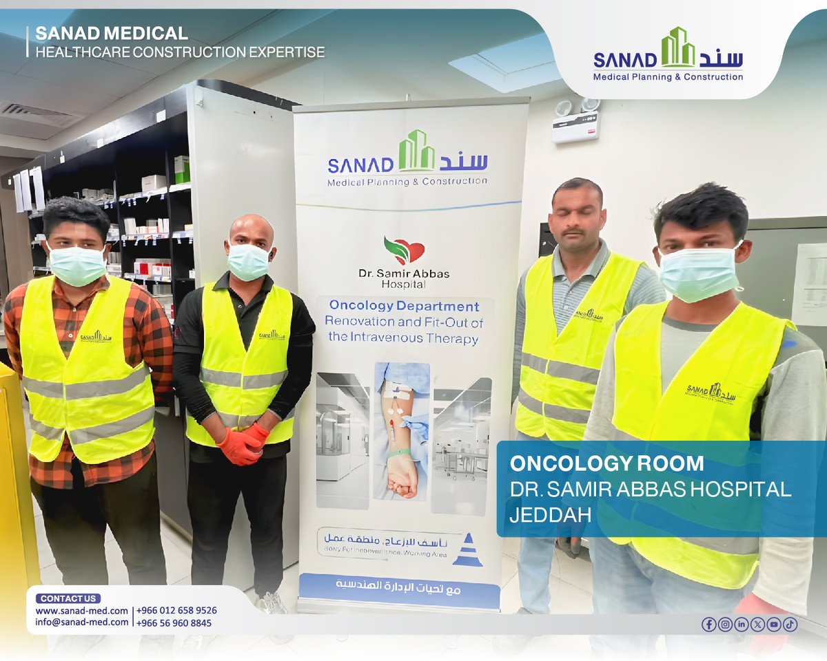 Sanad_Medical's tweet photo. مشروع جديد تنفذه شركة #سند الطبية Sanad Medical
#ONCOLOGY ROOM | Dr. Samir Abbas Hospital
نبدأ تحدياً جديدًا لمدة 40 يوماً لتنفيذ أعمال غرفة Oncology في #مستشفى_الدكتور_سمير_عباس.
#SanadMedical #IsolationRooms #IVDepartment #MedicalFitOut #HealthcareConstruction https://t.co/ED44uRryQf