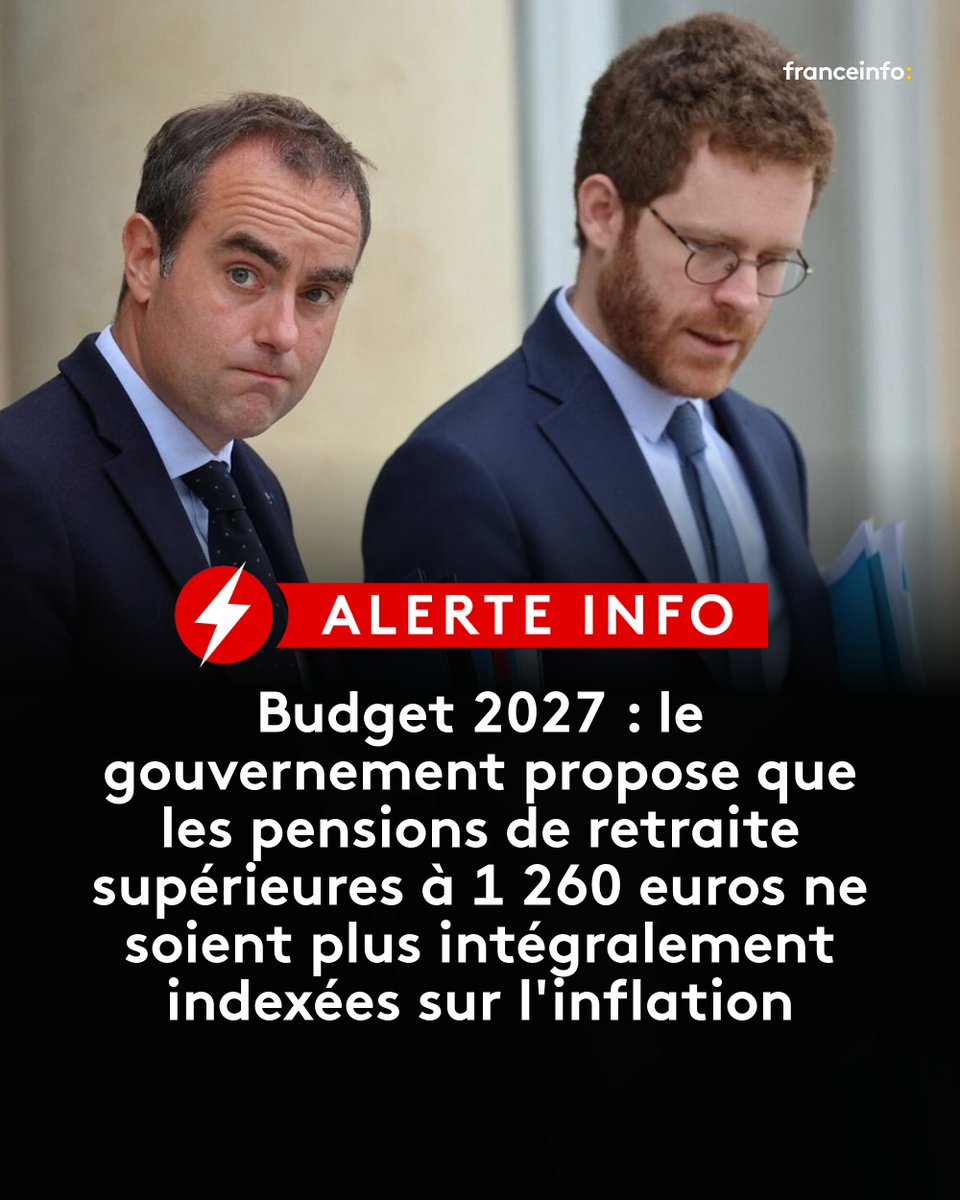 franceinfo's tweet photo. ⚡ALERTE INFO : Sébastien Lecornu et ses ministres dévoilent un "budget de redressement" pour la France, avec 54 milliards d'euros d'économies à trouver pour 2027, dont 43 milliards via des mesures nouvelles. https://t.co/HcWJ57PmSv https://t.co/NXLLPj2Neq