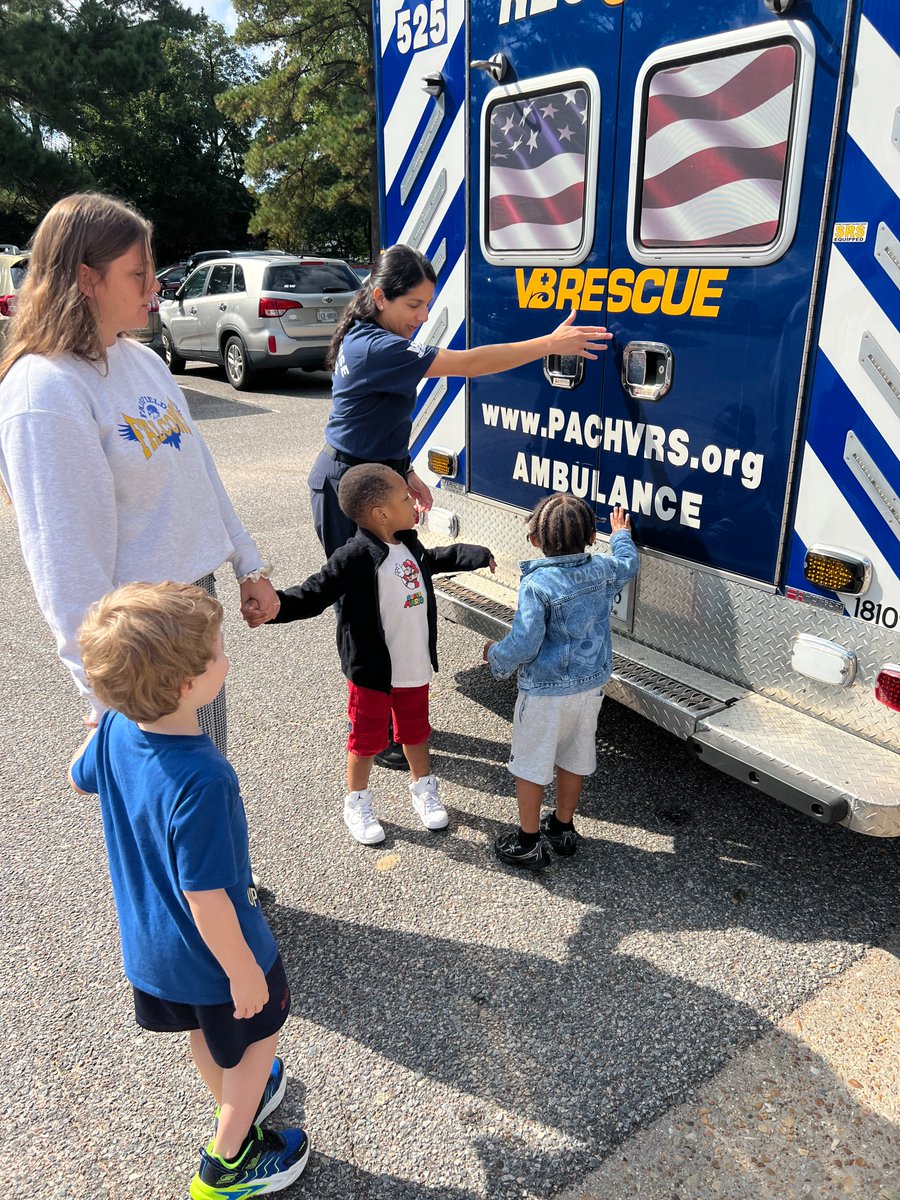 VBFairfieldES's tweet photo. Our youngest Falcons learned about community helpers by exploring a volunteer rescue squad truck���shout-out to @PACHVRS for visiting our ECSE classes. @vbschools https://t.co/Bbg9lBUtiU