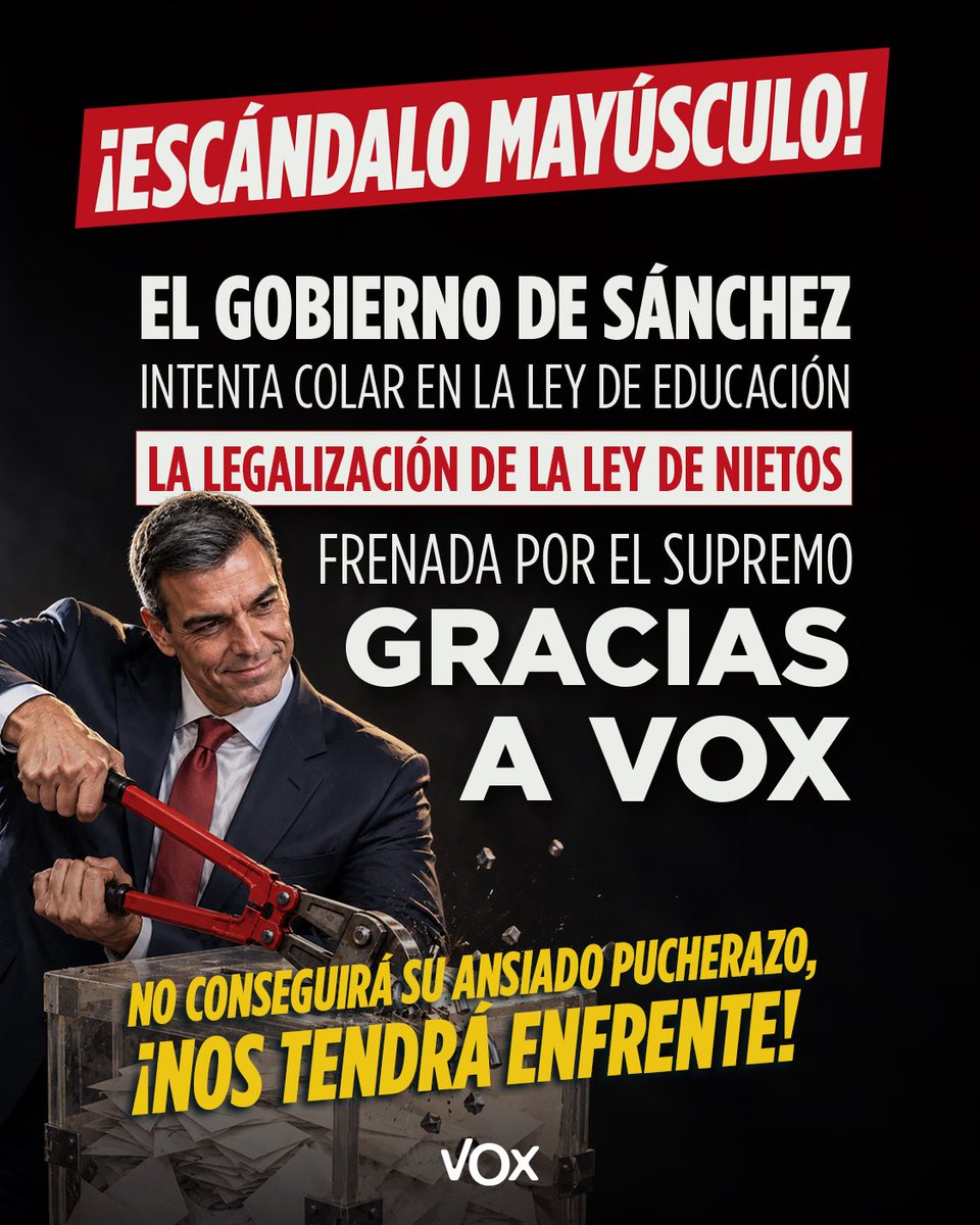 vox_es's tweet photo. Sánchez lo va a intentar por todos los medios. https://t.co/VhbY4yecXM