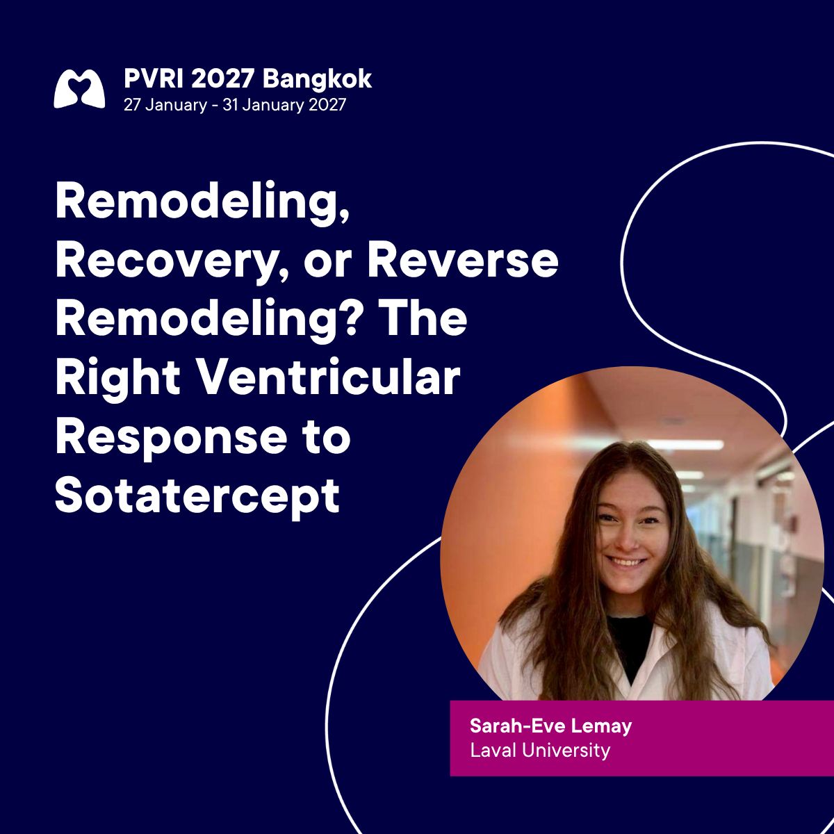 PVRI's tweet photo. Speaker spotlight  💡 

PVRI 2027 Bangkok will explore some of the biggest clinical and scientific challenges facing the PH community today, from critical care and Group 2 PH to advanced imaging and right ventricular recovery. 

Here’s a glimpse of what’s to come ⬇️ 

PVRI 2027 Bangkok
Bridging Science, Innovation amp; Care for the Next 20 Years.
📅 27-31 January 2027 
📍 Amari Bangkok Hotel & Conference Centre 

🎟 Register now: https://t.co/2seRdteLsh