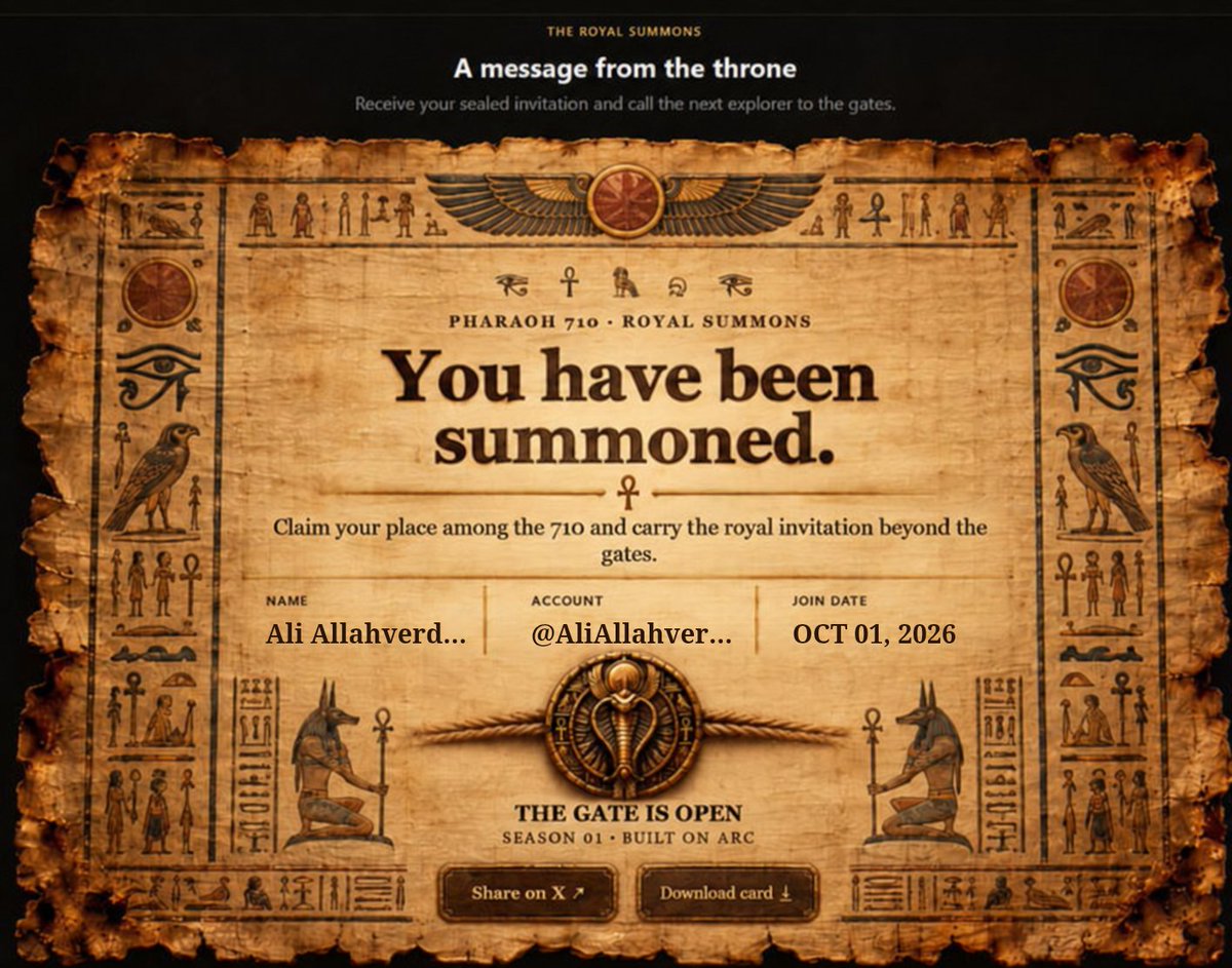 AliAllahverdi35's tweet photo. The gate is open. ⚱️

I've joined @PHARC_ to claim my place among the 710.

Enter through my referral link:
https://t.co/ZrydSJ5hYL https://t.co/kyzGRvmtYO