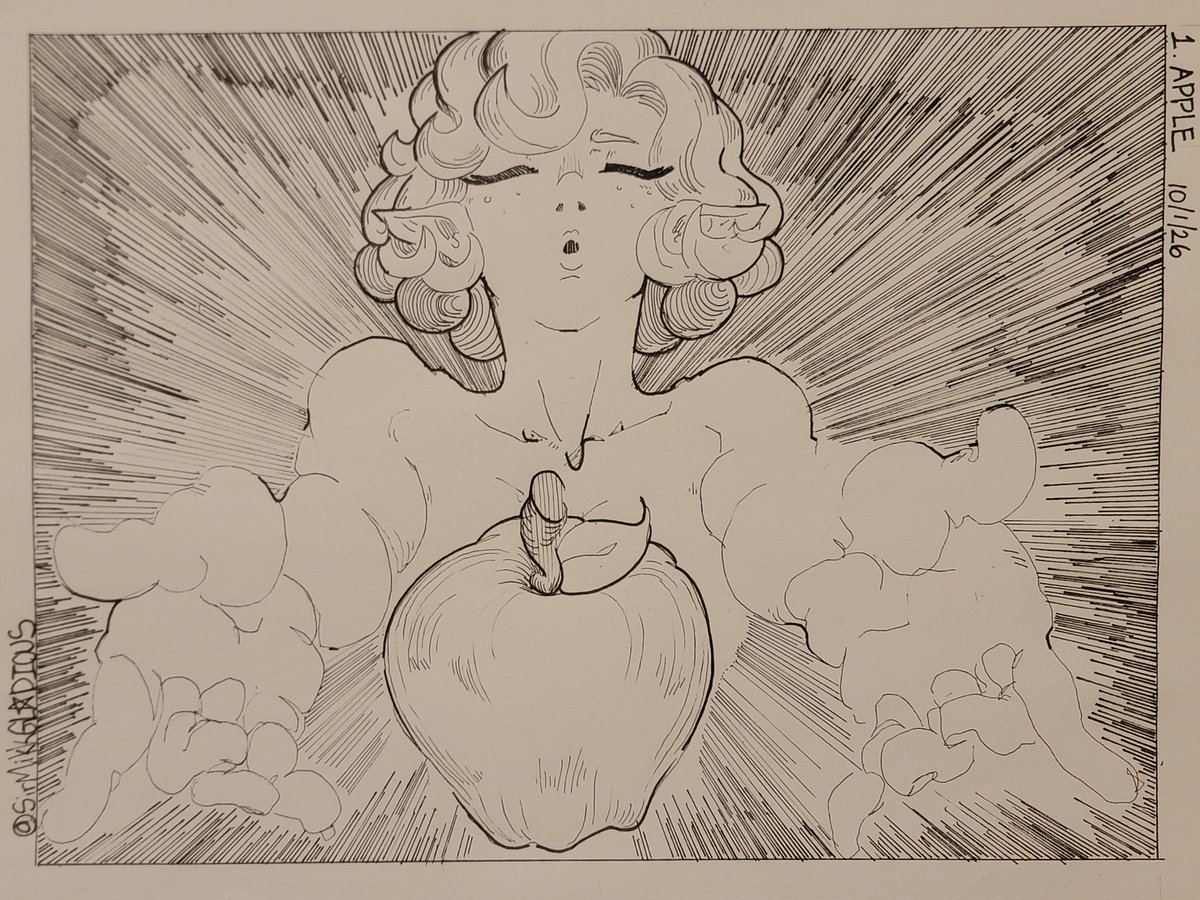 InktoberArc's tweet photo. 1. APPLE

🎶🎵 "Don't sit under the apple tree, with anyone else but me. 'Till I come marchin' home." 🎵🎶

#Inktober2026 #arttwt https://t.co/Nr85xddDel