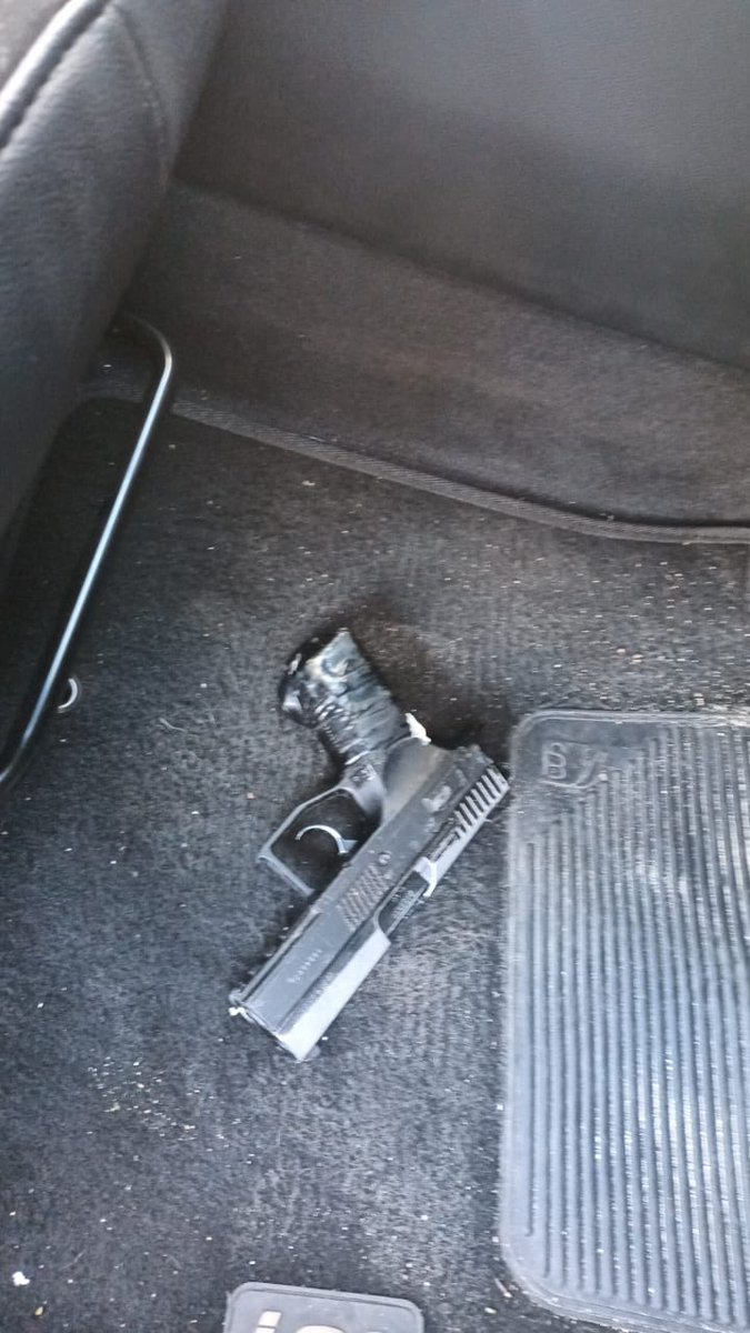SAPoliceService's tweet photo. #sapsWC [POLICE ARREST A COUPLE FOR HIJACKING IN KHAYELITSHA]

A male and a female suspect have been arrested by the #AntiHijacking Unit members following a car chase that led to the discovery of a hijacked vehicle, two cellular telephones and an imitation firearm.

The members spotted a charcoal Hyundai with a flagged registration on Lawulo Road, Khayelitsha, and gave chase. The suspect tried speeding until the members ultimately caught him at Nothobile Street, Khayelitsha. A 24-year-old male suspect came out of the vehicle and pointed an imitation firearm towards the police and they retaliated resulting in him sustaining bullet wounds on his upper body. He was admitted to the nearest hospital for medical care and he is under police guard. Furthermore, a female passenger aged 23 was apprehended. They were both arrested for possession of a hijacked vehicle, possession of stolen property, pointing of a firearm, and reckless and negligent driving.

Both suspects were detained at Lingelethu West #SAPS and will appear at Khayelitsha Magistrate’s Court once they have been charged.

#FightingCrime #GunsOffTheStreets #SaferCommunities ST

https://t.co/xIHycwjdSx