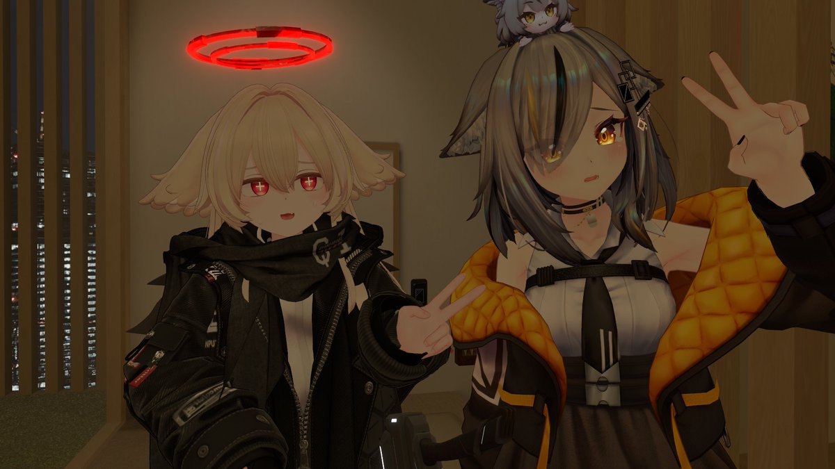 tukatuka07's tweet photo. 貰ったアバターを少し弄ってプレゼントしてくれたフレンドと一緒に写真(^^) https://t.co/xkMTVeDMAP