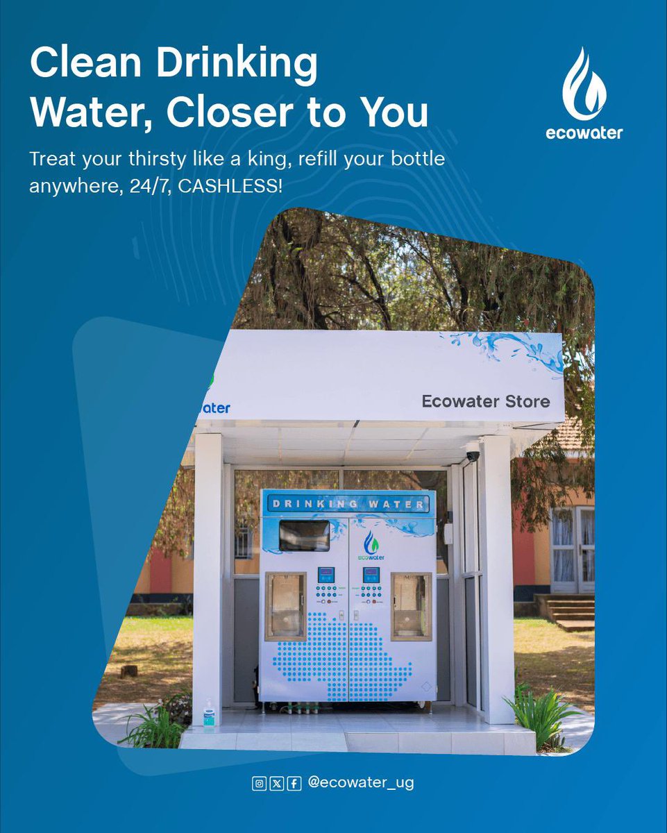 ecowaterug's tweet photo. Hydration made easy!

With Ecowater, clean drinking water is always within reach at our different locations. Carry your reusable bottle, refill anytime, 24/7, and keep hydration flowing.

We are currently located at;
📍MUBS - Main Campus 
📍IUIU-Kampala Campus
📍IUIU - Mbale Campus
📍MUST - Kihumuro Campus
📍MUST - City Campus
📍Nkumba University- Entebbe 

#ecowateruganda #hydration #refill