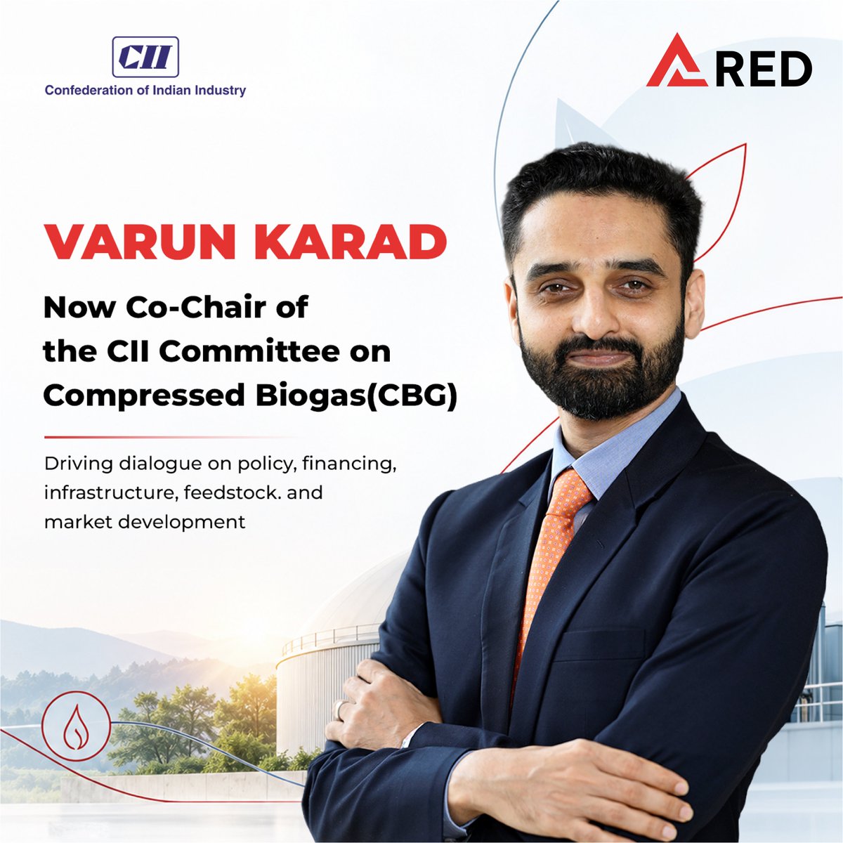 REnergyDynamics's tweet photo. REnergy Dynamics’ Co-Founder and CEO, Varun Karad, is now Co-Chair of the committee on Compressed Biogas (CBG) under the CII National Bioenergy Committee 2026–27.
#CompressedBiogas #CBG #Bioenergy #CleanEnergy #CII #REnergyDynamics https://t.co/YZROnuAqjG