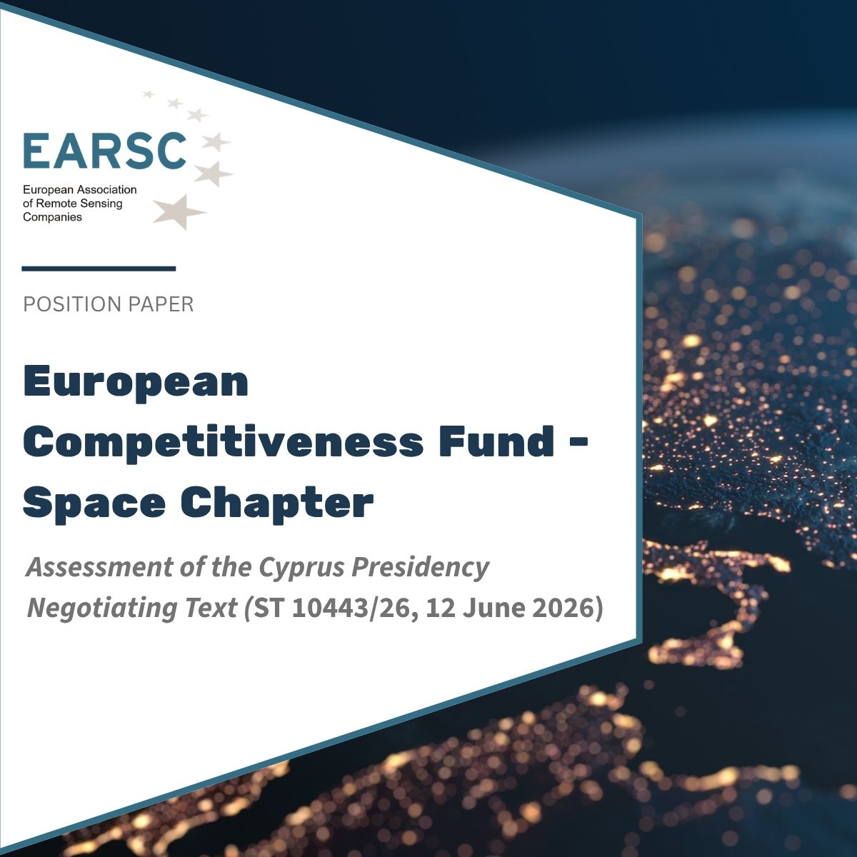 earsc's tweet photo. @CopernicusEU has no ring-fenced budget in the proposed European Competitiveness Fund.

Our new position paper on the ECF Space Chapter explains why this puts #Sentinel continuity and Europe's €1.5 billion EO downstream industry at risk, &amp; what to fix.

🔗https://t.co/N6J1nc3leH https://t.co/V5VeU4TkG3