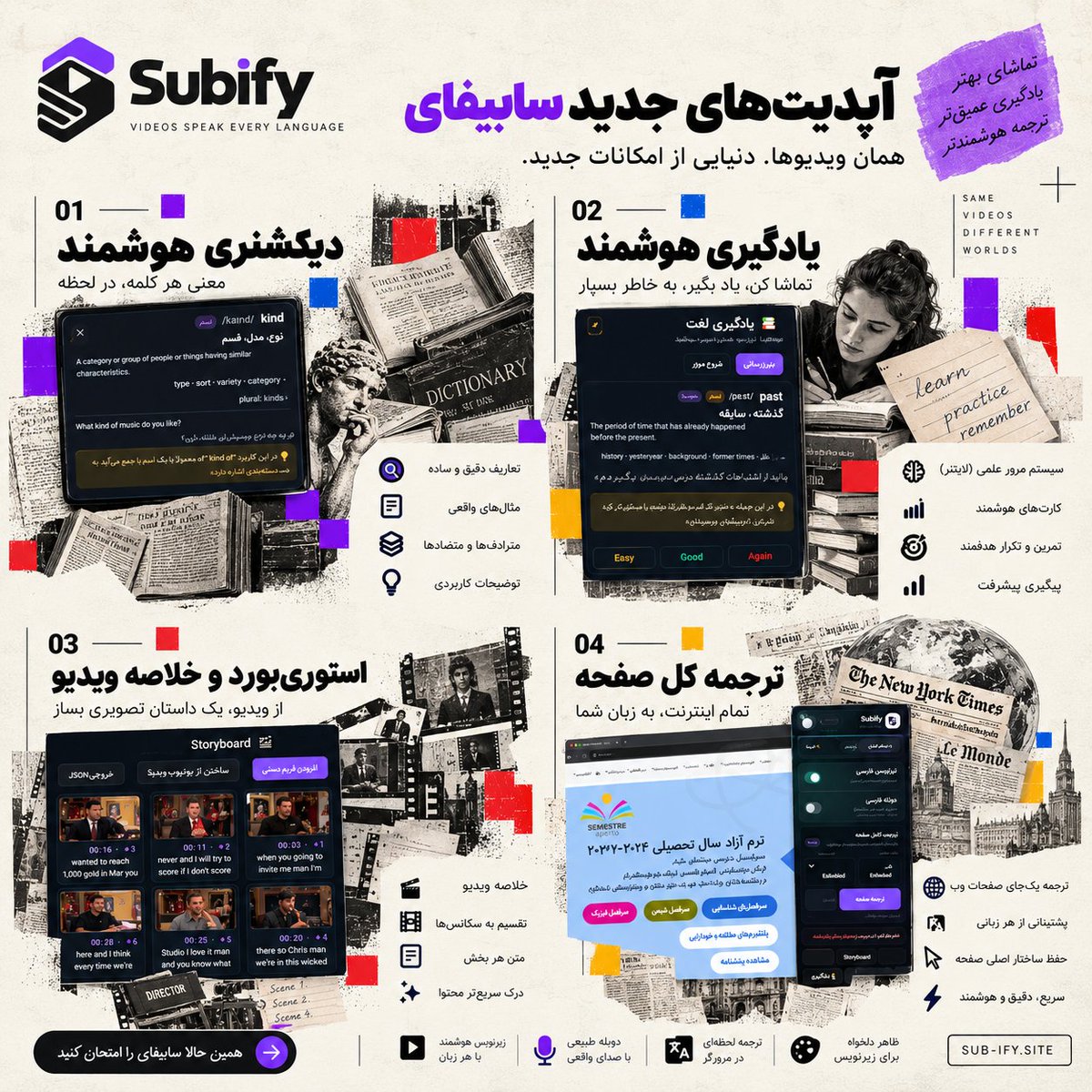 mobinbiback's tweet photo. بازم سابیفای و بازم آپدیت های جدید 
این بار سابیفای فقط آپدیت نشده، یه لِول بالاتر رفته 😮‍💨🔥
🌍 YouTube، Vimeo، Coursera، Udemy، TED، Khan Academy و پلتفرم‌های بیشتر
📄 ترجمه کامل صفحه
🌐 رابط فارسی و انگلیسی
🔤 زبان‌های مقصد بیشتر
🧵👇
@mamad_dev , @MatinSenPai , @0xKaveh https://t.co/RDuHrQLZBk