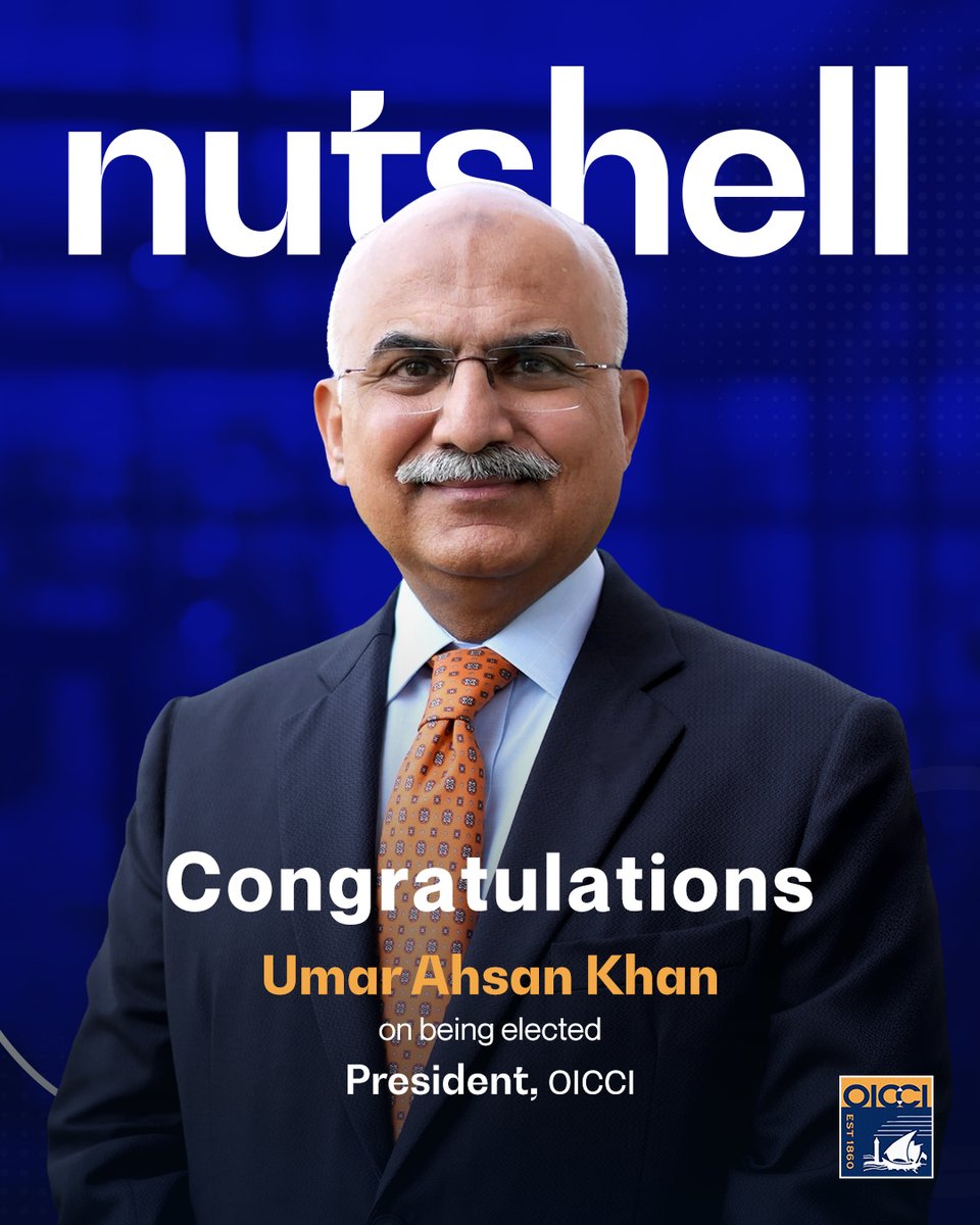 NutshellGroup's tweet photo. Congratulations to @Umar_Ahsan_Khan on being elected President of the Overseas Investors Chamber of Commerce &amp; Industry (@oicci_pakistan) for the 2026–28 term. 

We wish him continued success as he takes on this new leadership role at OICCI.

#NutshellGroup #OICCI #Leadership https://t.co/1UWHSAUVpj