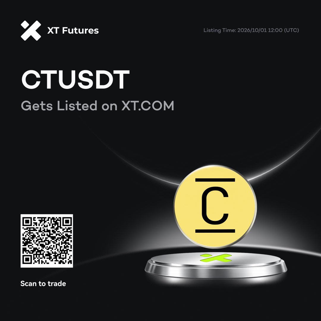XTexchange's tweet photo. 🚀 #XTfutures New Listing Alert 🚀  

🔥 XT has listed CTUSDT USDT-M Perpetual Futures (supporting 1–20x leverage) on October 1, 2026, at 12:00 (UTC). 

Trade Now ⤵️ 
https://t.co/xf8rZlnrei https://t.co/dQDOcFYAui