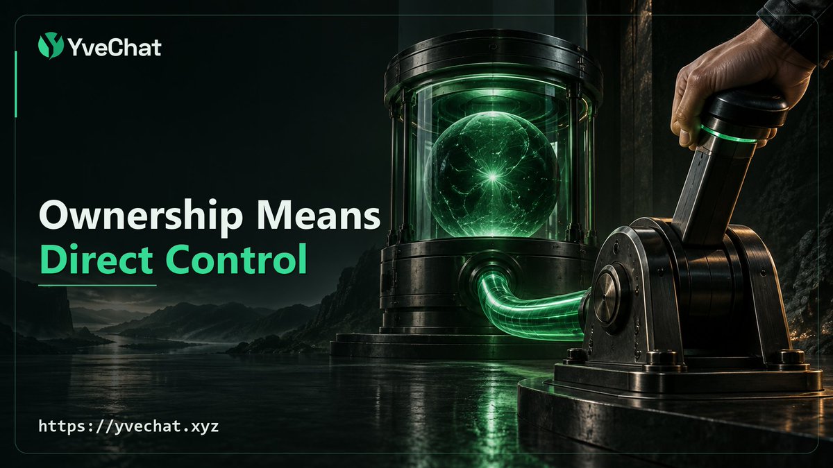 YveChat's tweet photo. Ownership includes the power to inspect and switch off.

Hosted AI conversations can live on infrastructure users cannot directly inspect, move or disable.

Self-custody changes who controls the accumulated record of thought. https://t.co/AOWLAjLab2