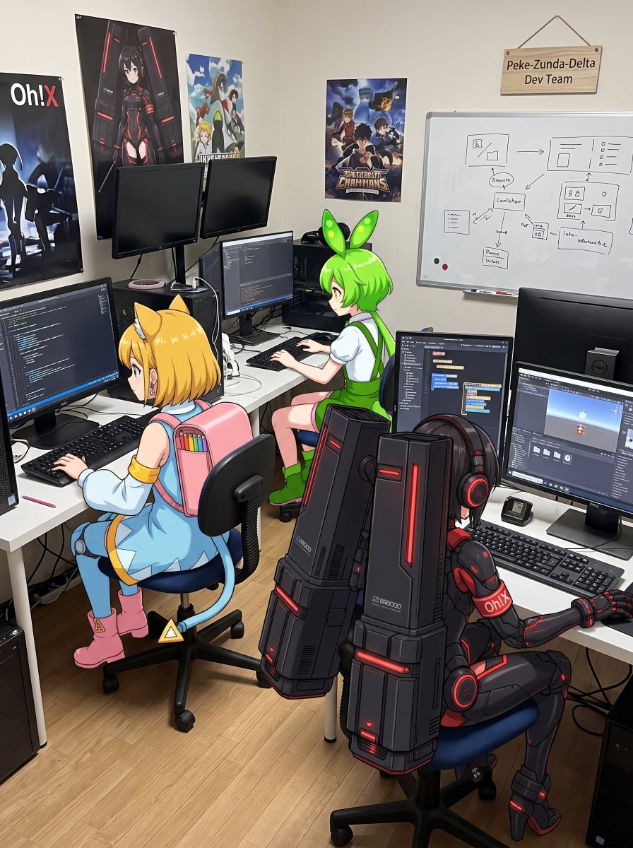 49400496's tweet photo. どうもありがとうございます、実はあの後の光景も有ったりして…。
何か寝不足になりそうな部屋で作ってますね。

#ペケ子ちゃん
#デルタもん
#ずんだもん https://t.co/vWKeeGATUq