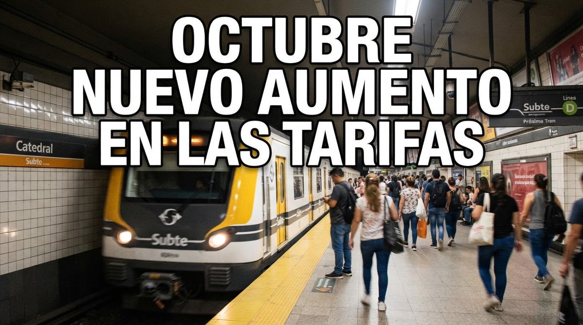 DatoBreve's tweet photo. 🚇 ATENCIÓN: viajar en subte ya cuesta $1.817

Desde hoy, 1° de octubre, rige una nueva tarifa en el Subte de Buenos Aires, que pasó de $1.753 a $1.817. https://t.co/2S9V2QOPQA