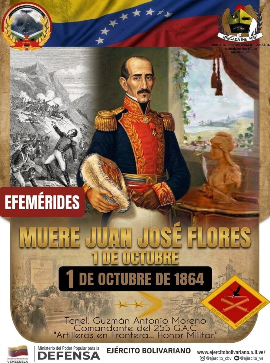 CnelFrancipsj's tweet photo. El general venezolano y primer presidente de Ecuador, Juan José Flores, falleció el 1 de octubre de 1864 a los 64 años a bordo de un vapor cerca de la isla Puná, en el golfo de Guayaquil (Ecuador). https://t.co/z49oRi9FTM