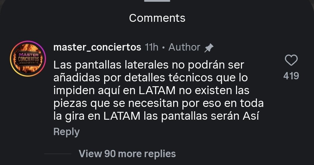 nm9711's tweet photo. [INFO] Al parecer para LATAM, el escenario de BTS del Tour, no contará con las pantallas laterales por detalles técnicos 😟 https://t.co/4UOL1cLA0C