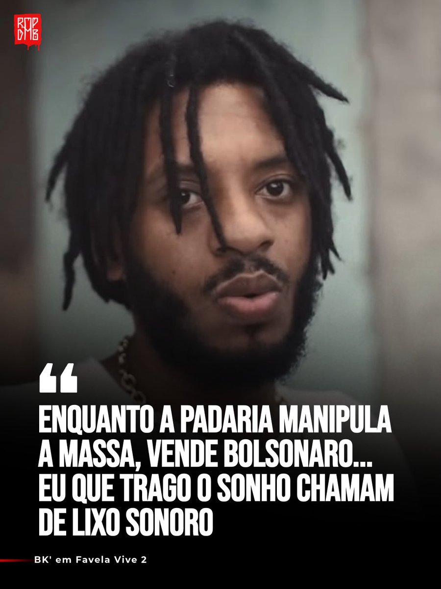 portalrapdab's tweet photo. "Enquanto a padaria manipula a massa, vende Bolsonaro. Há, eu que trago o sonho chamam de lixo sonoro" ... https://t.co/l0sF3Mx8oA
